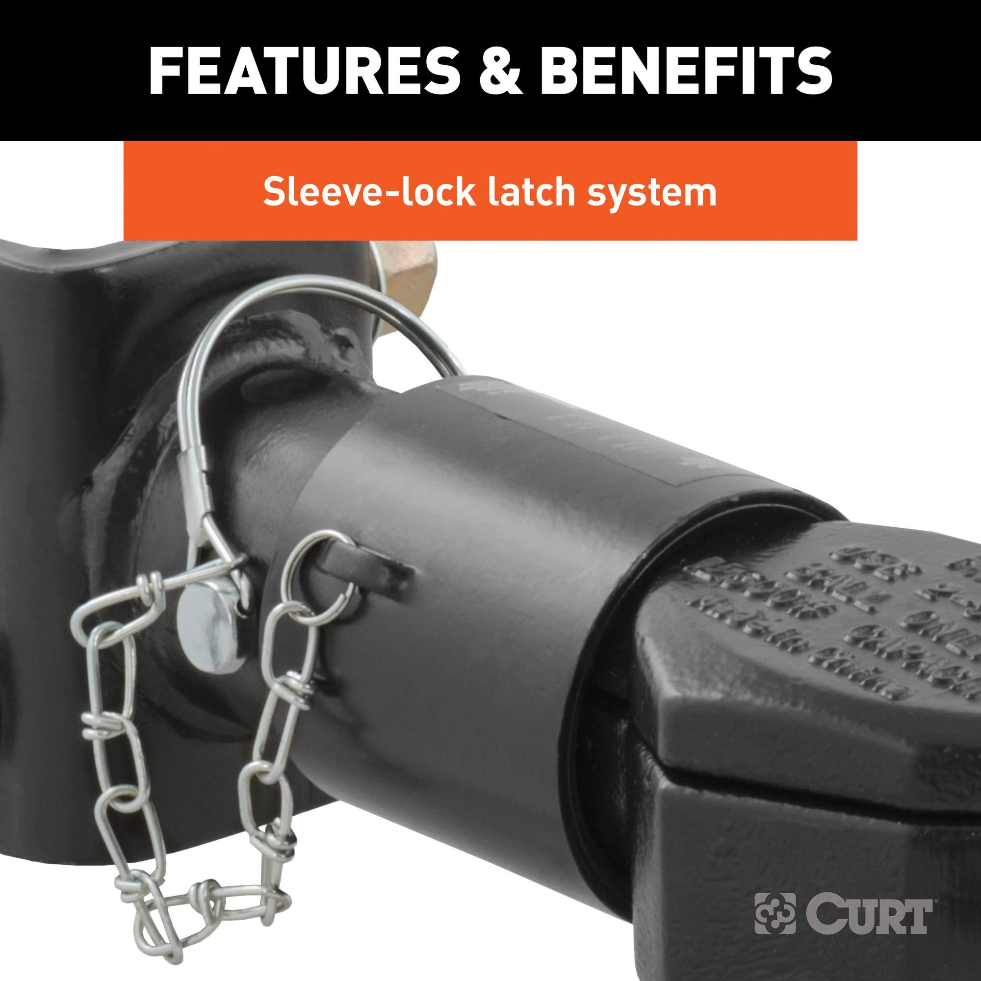CURT 25329 Channel-Mount Adjustable Trailer Coupler, 2-5/16-Inch Hitch Ball, 12,500 lbs, Black - Image 4