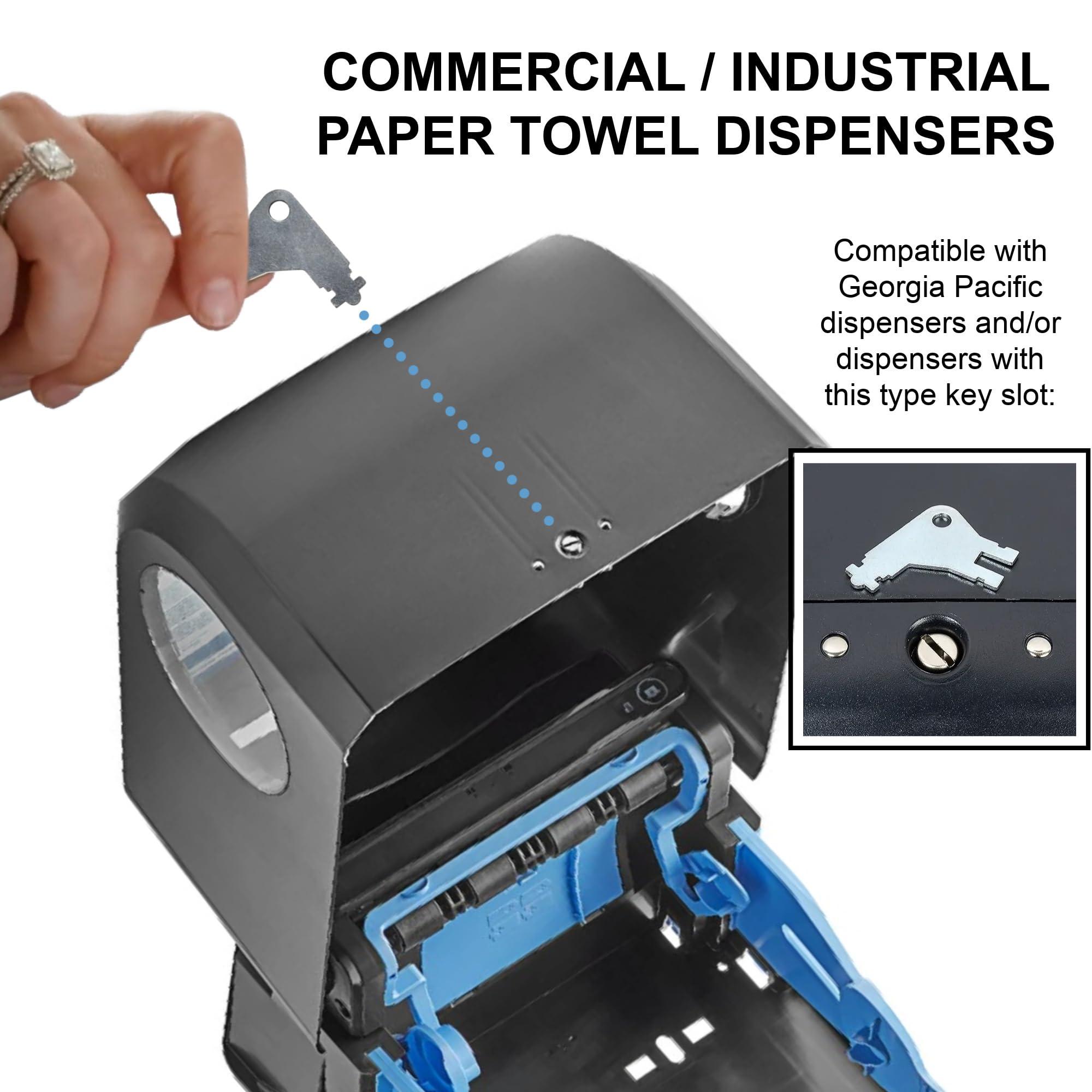 Paper Towel Dispenser Key for Georgia Pacific Commercial Machines - Also Fits GP Toilet Paper and Soap Dispensers, 3-pk - Image 2