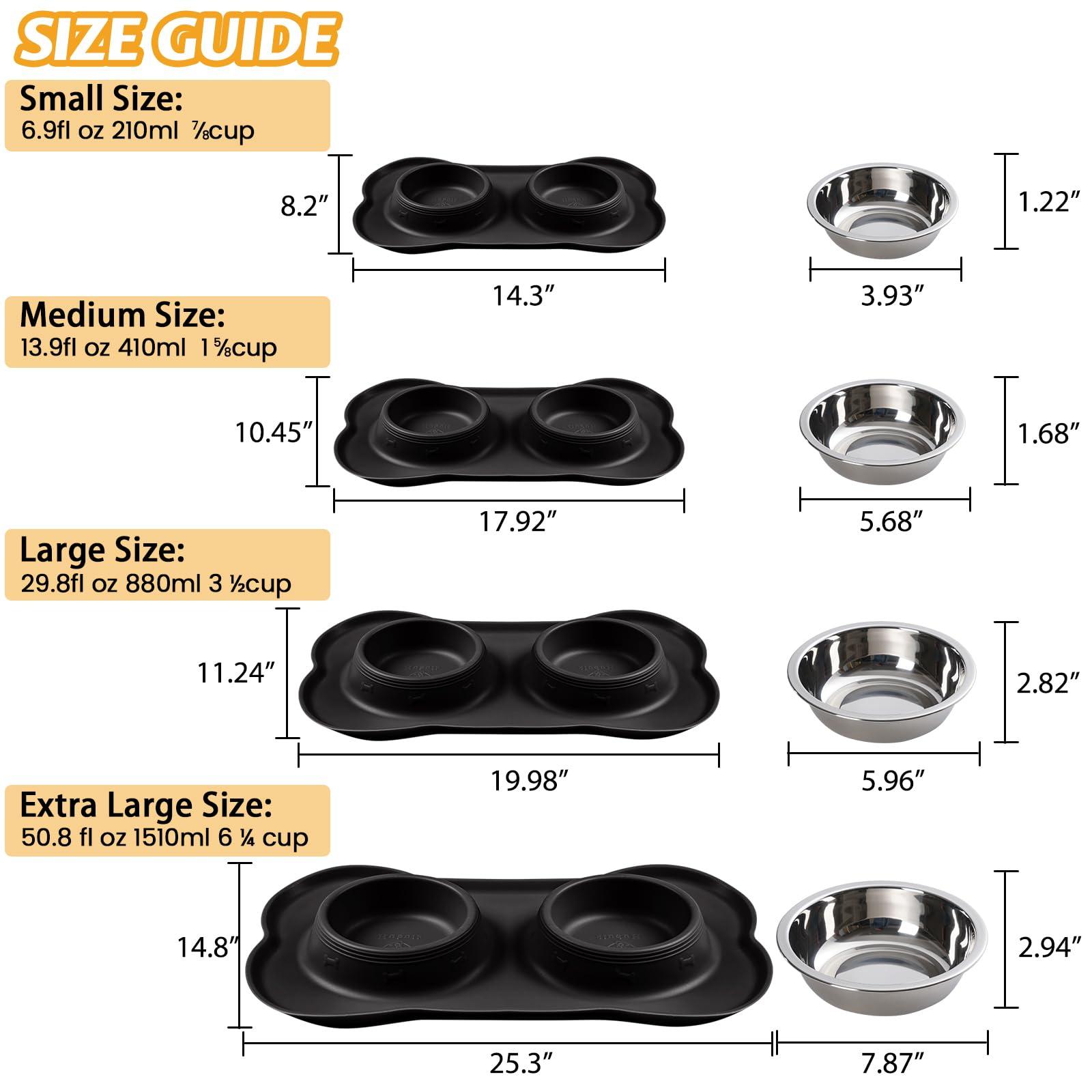 Hubulk Pet Dog Bowls 2 Stainless Steel Dog Bowl with No Spill Non-Skid Silicone Mat + Pet Food Scoop Water and Food Feeder Bowls for Feeding Small Medium Large Dogs Cats Puppies (S, Black) - Image 4