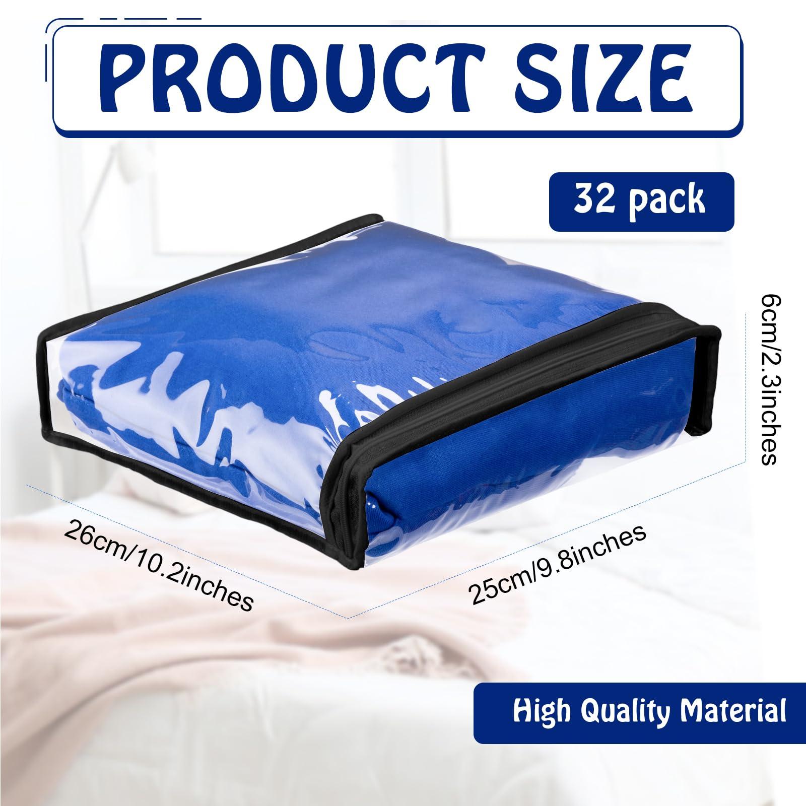 Windyun 32 Pcs Clear Zippered Storage Bags Plastic Storage Bags Sweater Bed Sheet Organizer Zipper Case for Closet Blanket, Sweater, Clothes, Linen, Quilt, Pillow (Black Zipper,10.2 x 9.8 x 2.4 Inch) - Image 3