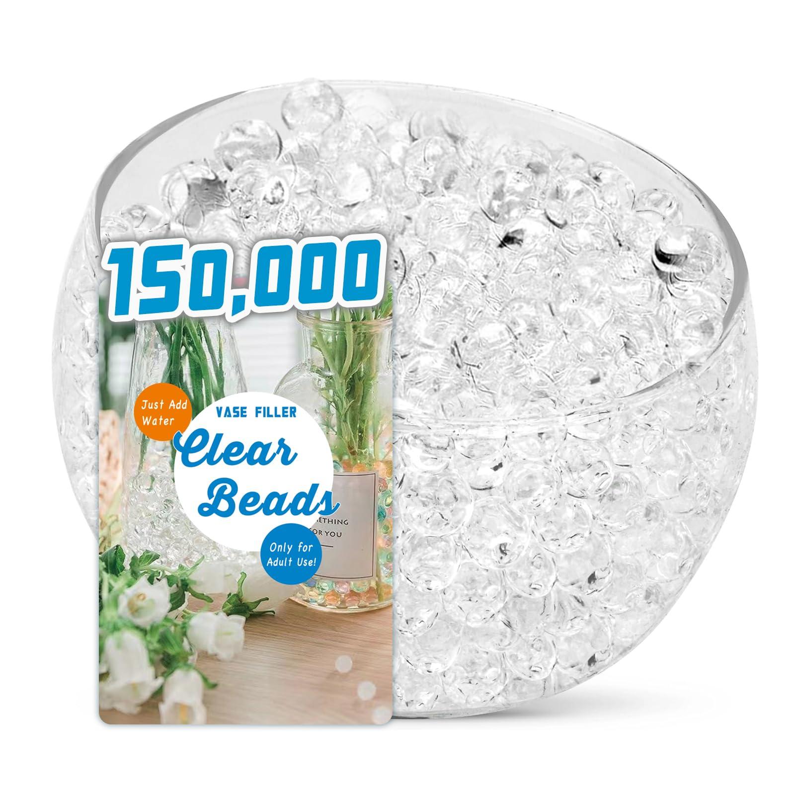 ORIKASO 150,000 Pieces Clear Vase Filler Beads for Vase Filling Decoration, Floating Candles Centerpiece, Wedding Centerpiece, Floral Arrangement Decor, Soilless Planting. Only for Adult Use