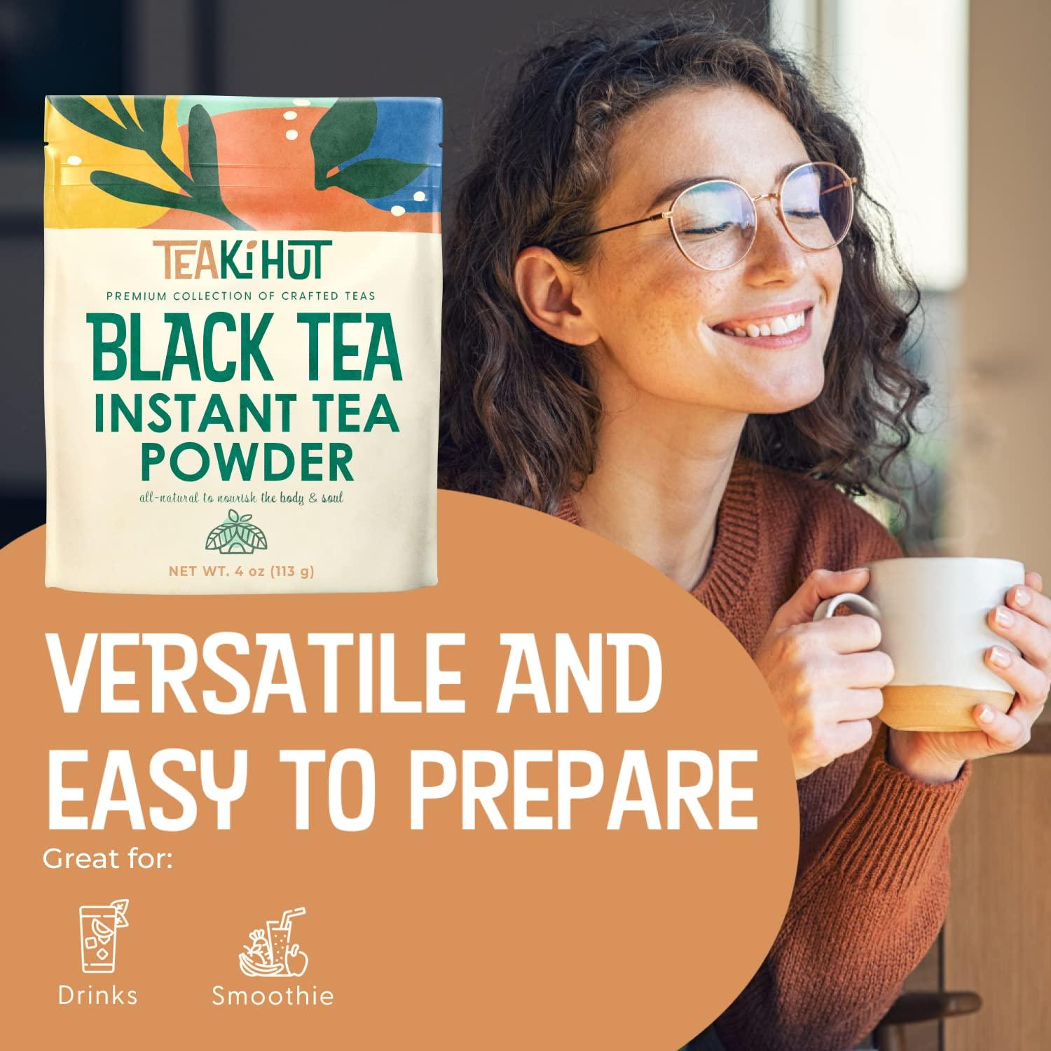 TEAki Hut Instant Black Tea Powder, 4 oz, Black Tea Powdered BlackTea for Hot and Cold Beverages, Refreshing Instant Tea Powder, Unsweetened Tea, 113 Servings - Image 4