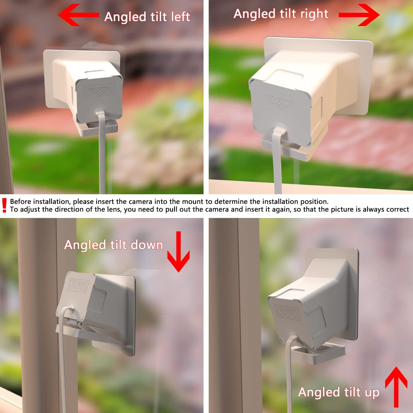 Teccle Angled Window Mount for Wyze Cam v4 Cam V3 , 20 Degrees Tilt ( Up/Down/Left/Right ), Through Window Use Cam v4 v3, Helps You Watch Front Yard and Driveway (White/Pack of 1) - Image 2