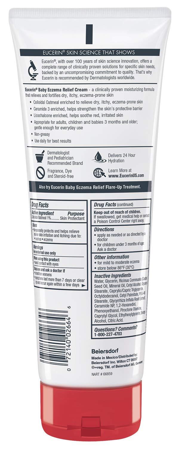 Eucerin Baby Eczema Relief Cream and Body Wash (13.5 Fl Oz) + Baby Eczema Cream (8 Oz), Fragrance Free Skin Care Set with Colloidal Oatmeal (Skin Protectant) - Image 8
