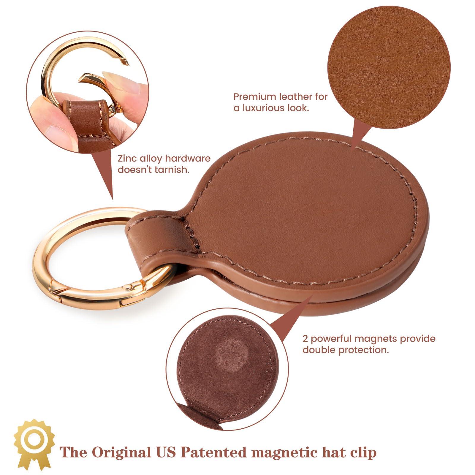 Niveaya Magnetic Hat Clip for Travel on Bag - Magnet Storage Hook, Vacation Traveling Essentials Accessory Brown - Image 3