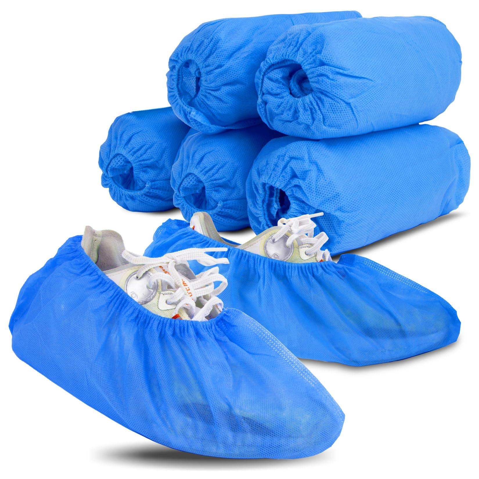 RAINFLOW 50 Pack (25 Pairs) Shoe Covers - Boot Covers Disposable Non Slip Shoe Covers for Men and Women Fits All Sizes of Shoe Booties for House Cleaning