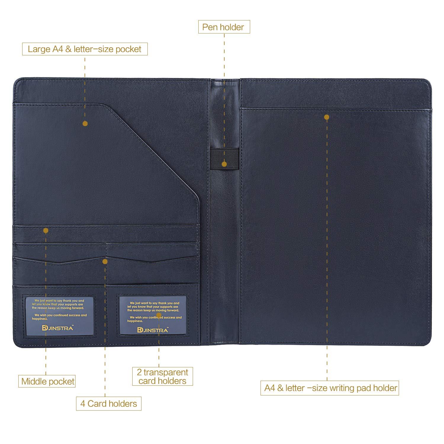 Padfolio Portfolio Leather Folder by Jinstra Professional Business PU Leather Notepad Holder for Resumes, Interview Writing Pad Folders, Legal Pad Portfolios with 20 Pages Notebook for Women/Men - Image 5