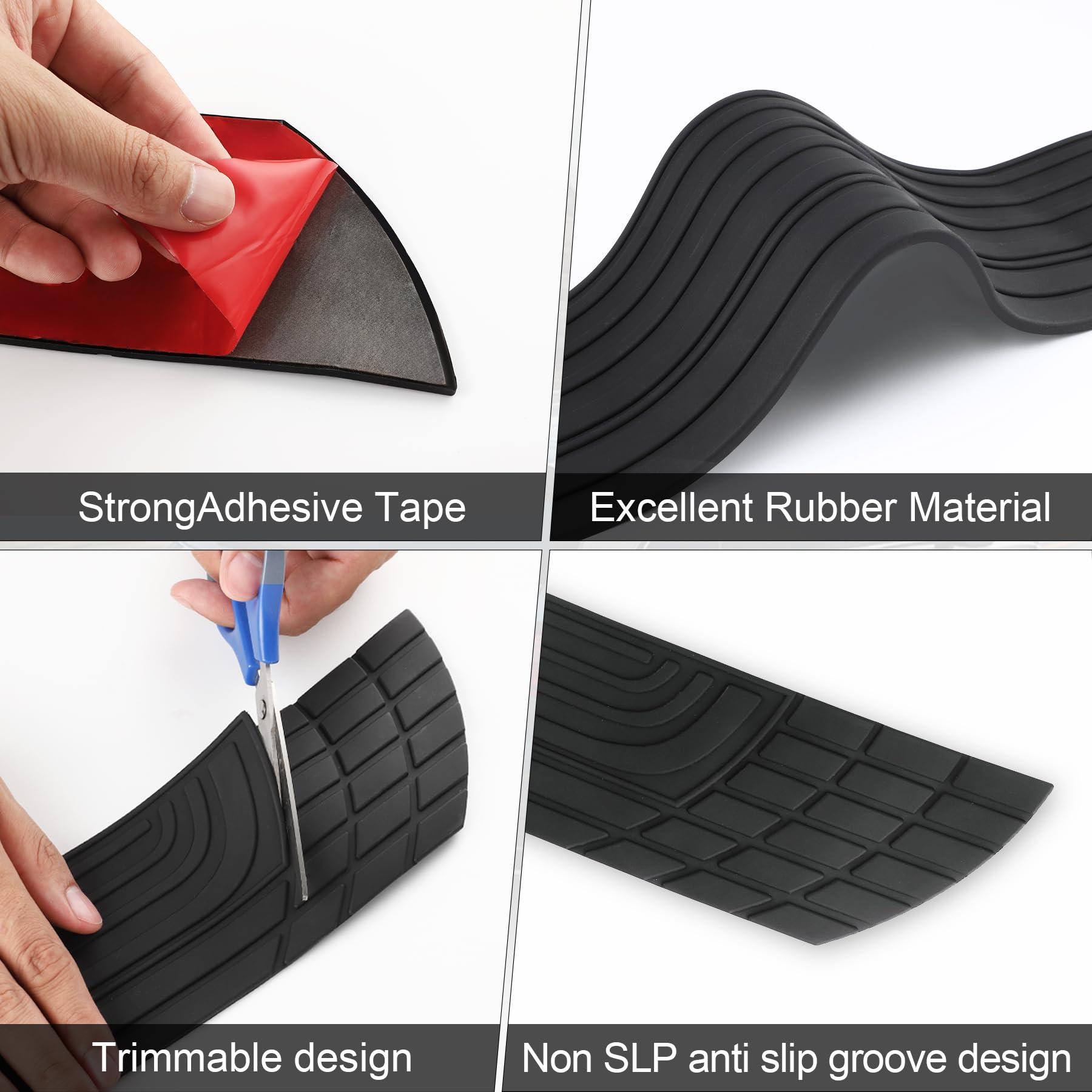 SINGARO Car Rear Bumper Protector, 41inch x3.4inch Car/SUV Universal Rubber Anti-Scratch Trunk Exterior Accessories - Image 3