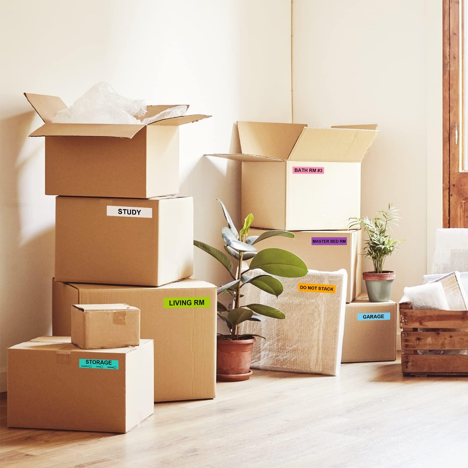Printholic 1440 Count Home Moving Labels,24 Rolls Different Color Coding Moving Labels for Boxes Stickers + Fragile Moving Stickers + 2 Blank Label roll is for Customized use - Image 2
