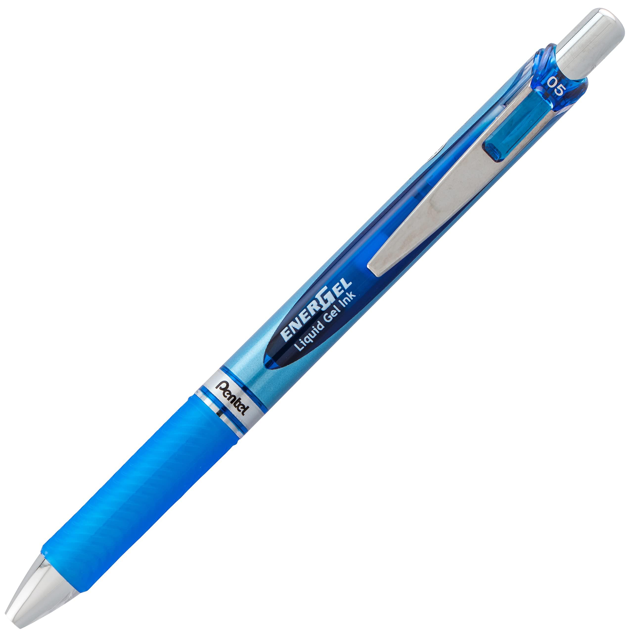 Pentel EnerGel Deluxe RTX Retractable Liquid Gel Pen,0.5mm, Fine Line, Needle Tip, Blue Ink /Blue Body/Value set of 5 (15-Pack) - Image 3