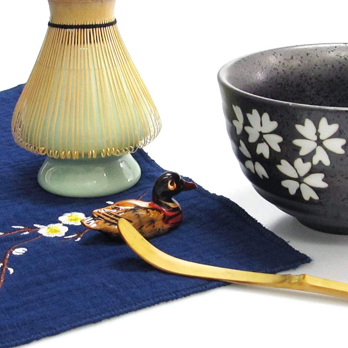 Artcome Japanese Matcha Tea Set, Matcha Whisk, Traditional Scoop, Matcha Bowl, Black Bamboo Tray, Ceramic Whisk Holder, Matcha Caddy, Handmade Matcha Ceremony Kit For Japanese Tea Ceremony (10Pcs) - Image 5