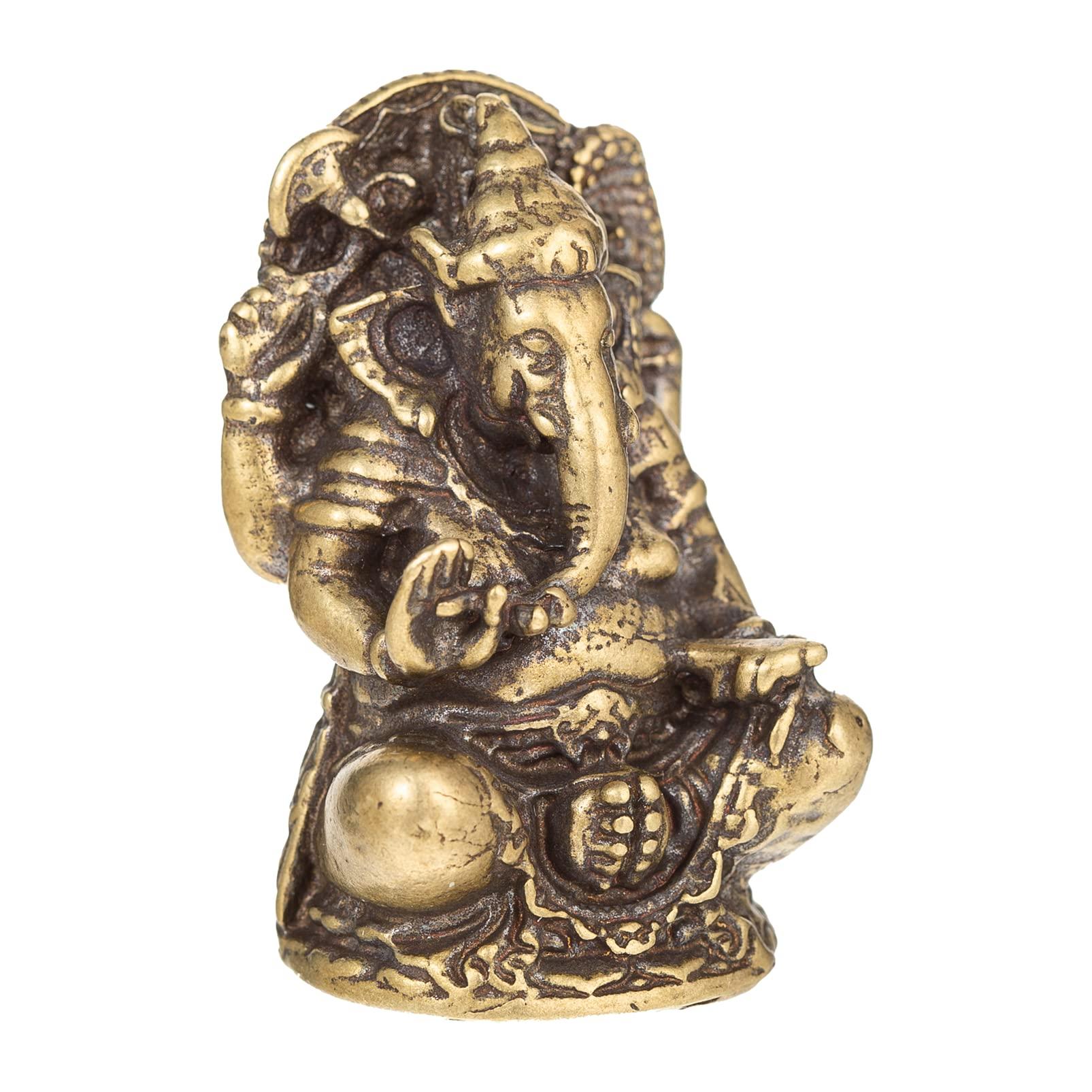 FENGSHUI-CAISHEN Ganesha Statues - Pure Copper Ganapati Ganesh Figurine, Reiki Chakra Meditation Desktop Decor - Image 8