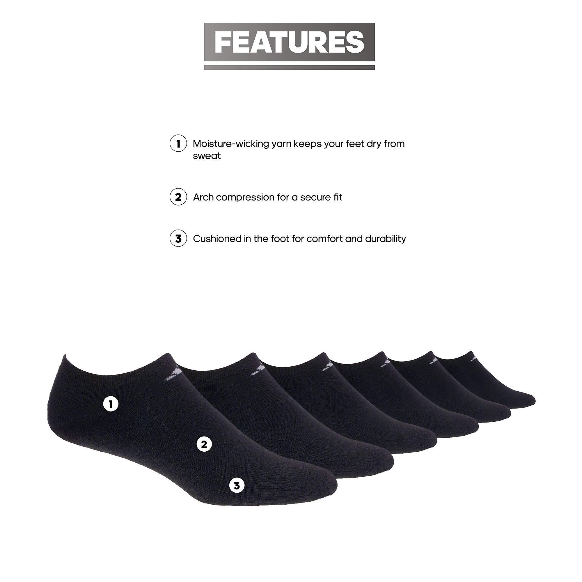 adidas Women's Athletic Cushioned 6-Pack No Show, Socks - No Show Socks for Secure Fit, Cushioned Comfort, Low Profile - Image 2