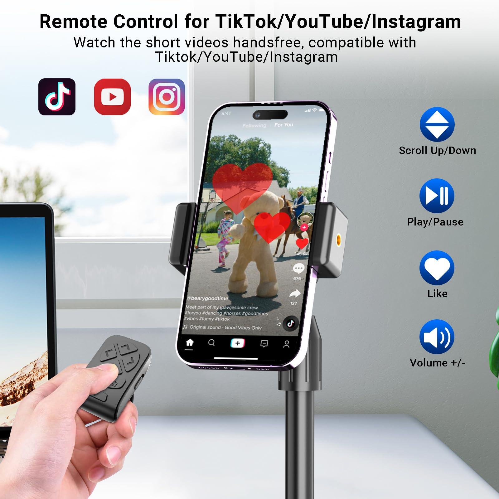 Scrolling Ring Remote for TikTok YouTube Instagram Shorts Video, Scroller Page Turner Clicker for Kindle APP Compatible with iPhone iPad Android Phone, Remote Shutter Control for Phone Camera - Image 2