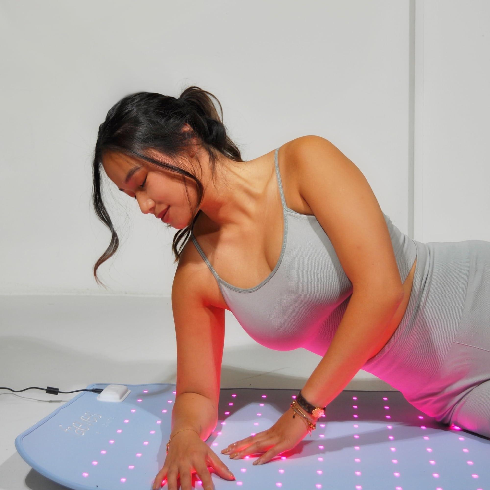 Faeves By Céleste Revitalizing LED Yoga Mat, Built-In LED Lights, Support Muscle Recovery, Improves Skin Texture and Circulation, Red & Blue Light Pad - Image 8