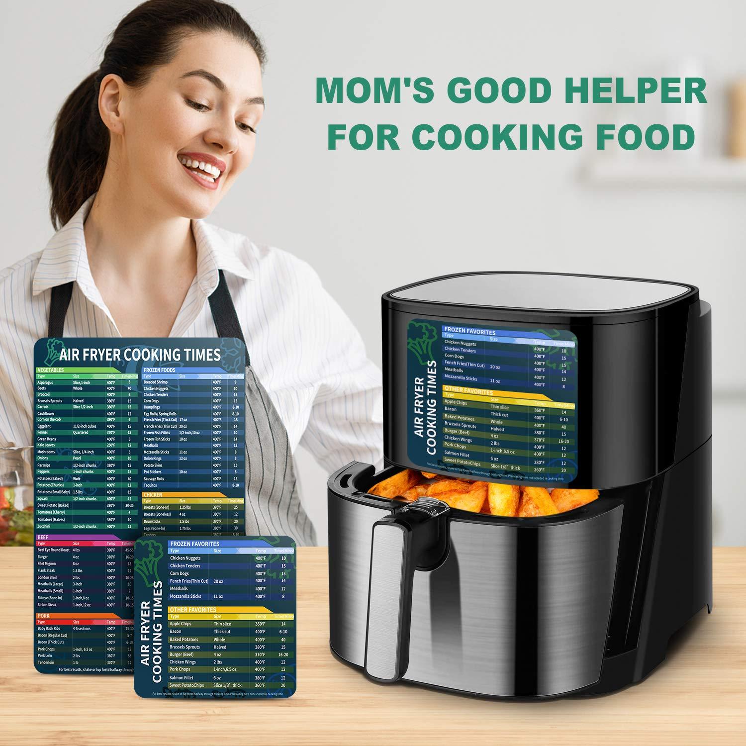 Air Fryer Magnetic Cheat Sheet Set, Cook Times Chart Air Fryer Accessories Magnet Sheet Quick Reference Guide for Cooking and Frying, Easy to Use, Excellent Kitchen Assistant - Image 6