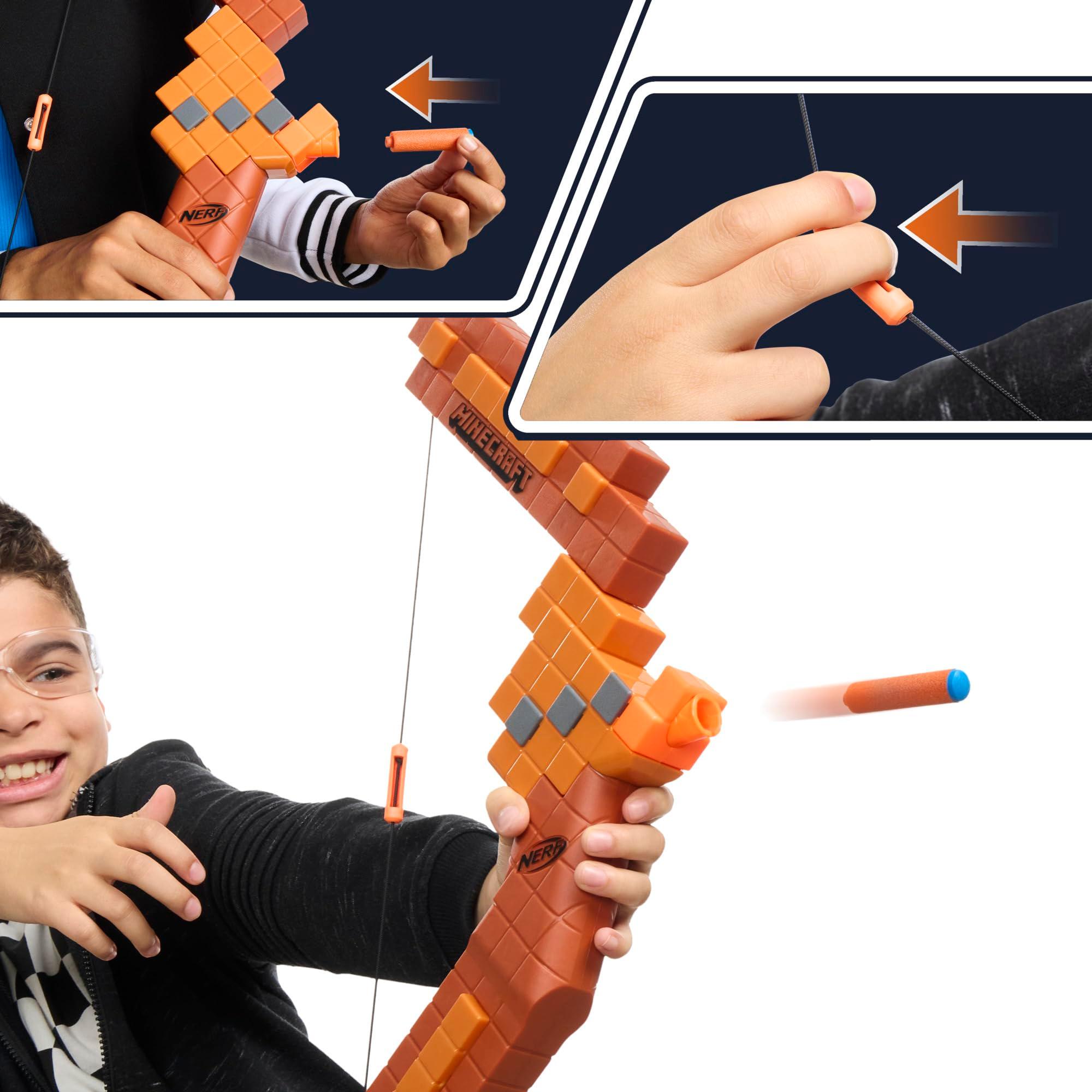 Nerf Minecraft Bow Dart Blaster, Pull-Back String Priming, 8 Nerf N1 Compatible Only with N1 Dart Blasters, Ages 8+ - Image 10