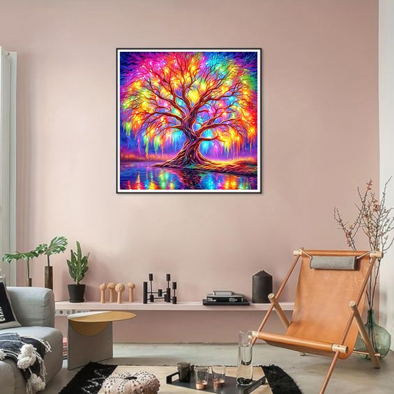 DIYCYCY Tree of Life Diamond Painting Kits for Adults,Full Drill Diamond Art Kits for Beginners,Round 5D DIY Diamond Dots Paintings, Diamonds Pictures Gem Art and Crafts Home Decor 13.78x13.78 inch - Image 2