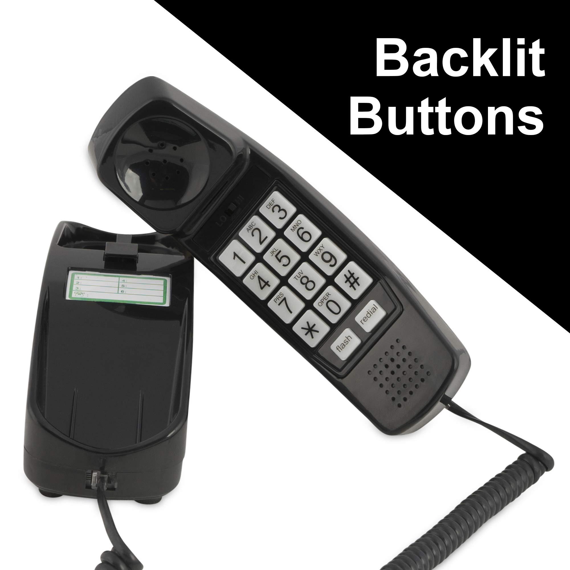 iSoHo Big Button Corded Phone for Seniors – Easy-to-Use Landline with Lighted Keypad, Ergonomic Handset & No Power Needed – Retro Home Phone for Elderly, Visually Impaired & Hard of Hearing, Black - Image 3