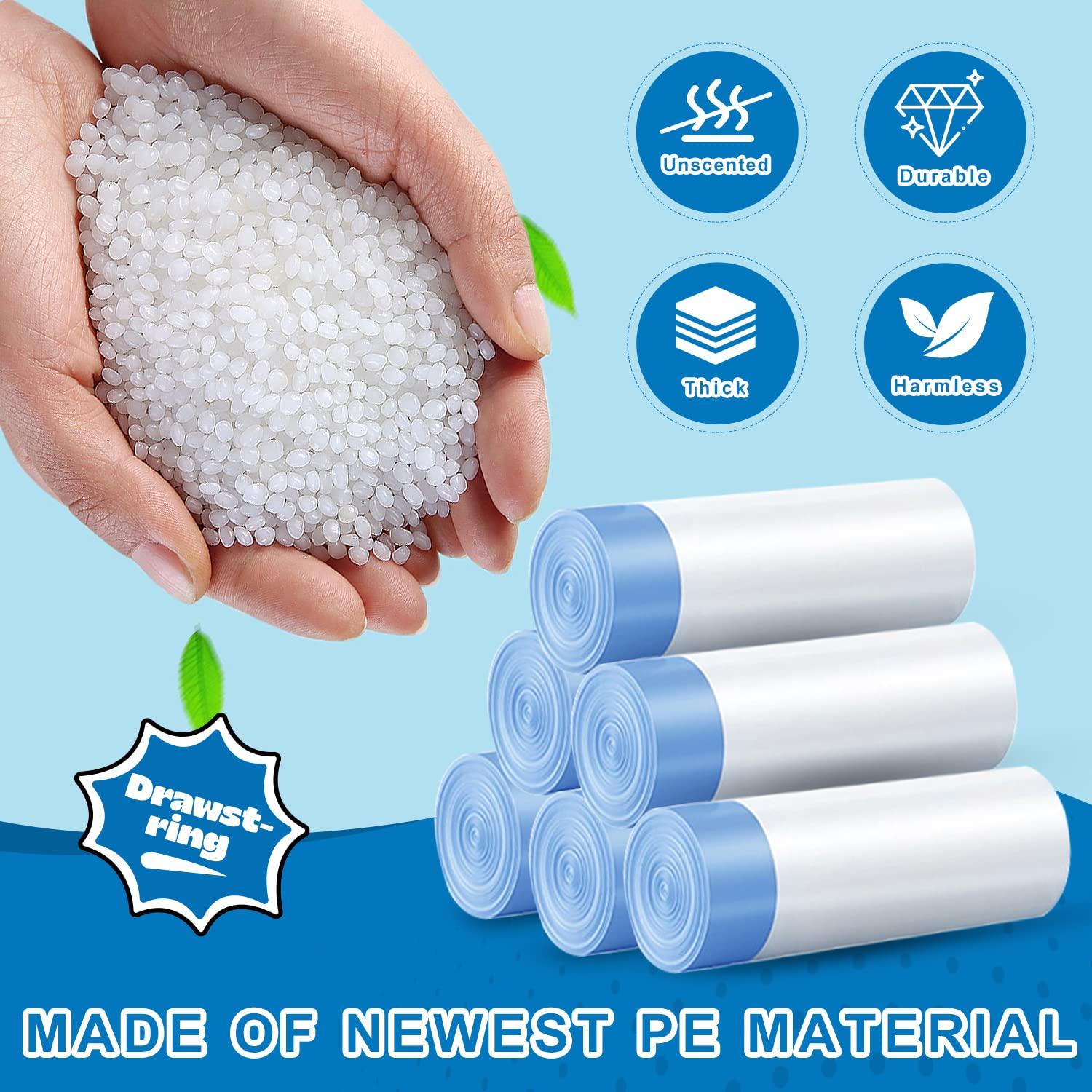 T.FORING 8 Gallon Trash Bags Drawstring 1.2 Mil - 100 Count White Medium Garbage Bags Unscented, 30 Liter Thick Plastic Trash Can Liners for Home Kitchen Bathroom - Image 4