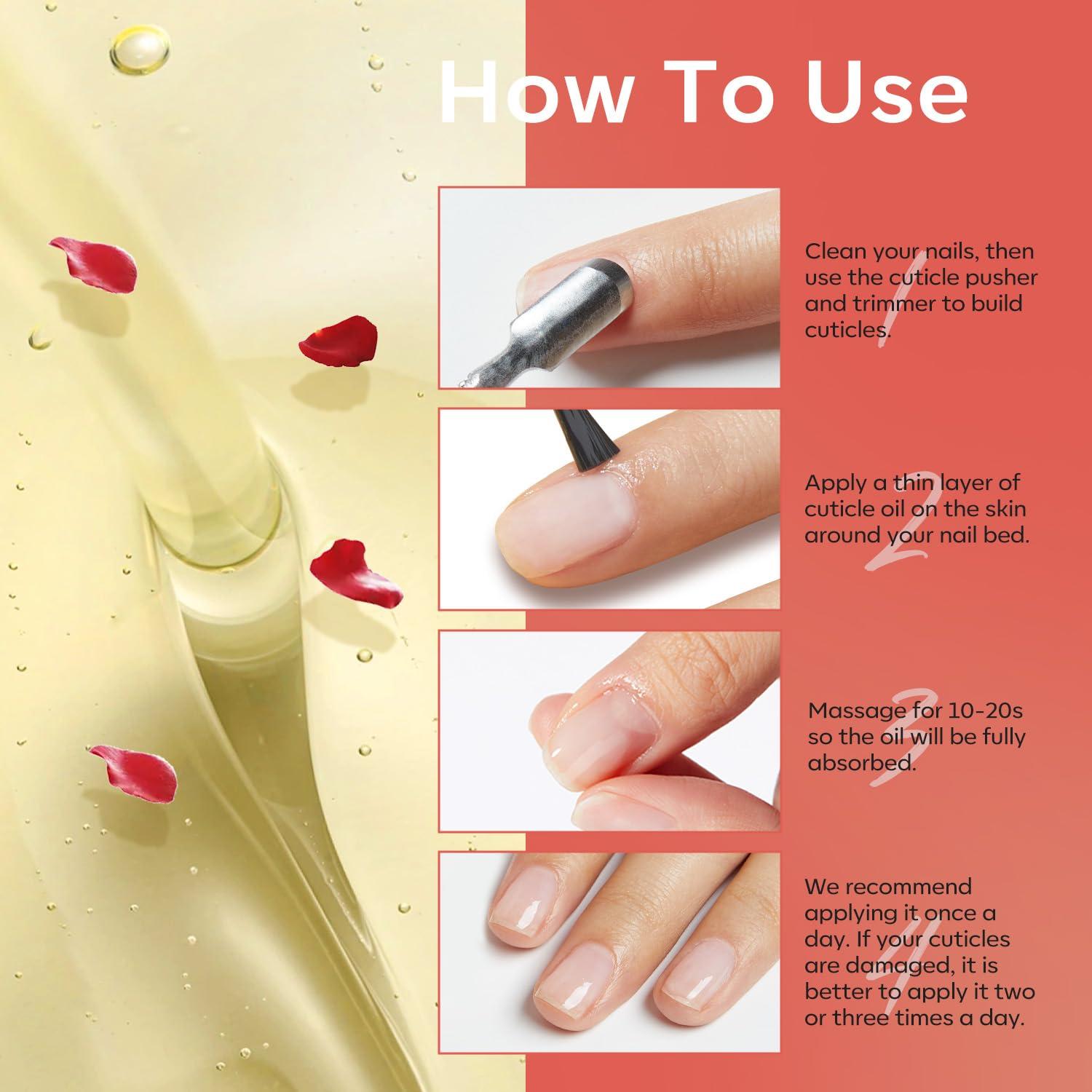 modelones Cuticle Oil for Nails Rose Nail Oil for Growth and Strength Nail Growth Oil Cuticle Care Quick Dry Nail Care Moisturize and Strengthen Damaged Nails 15ml 0.5Fl Oz - Image 6