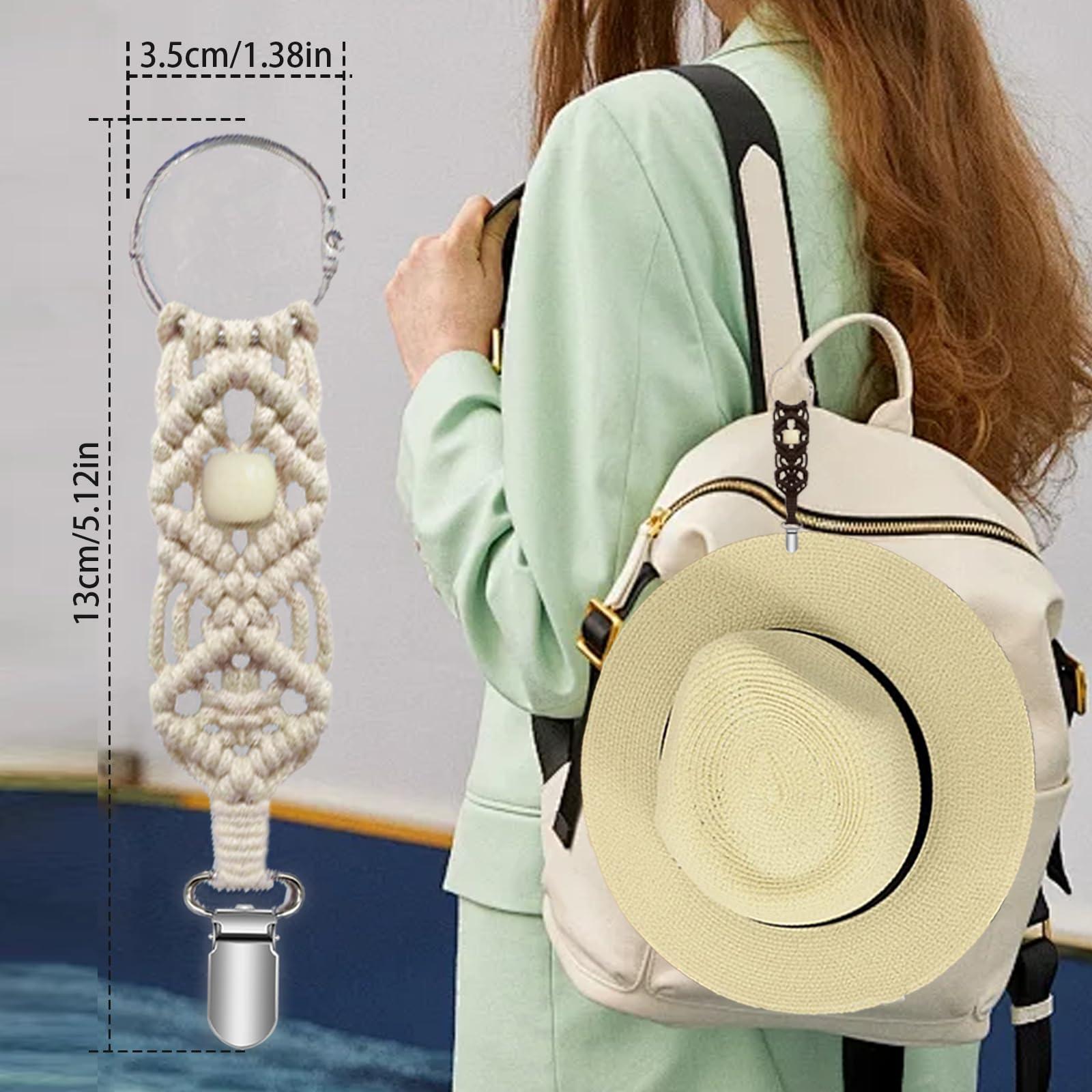 MEIXINZHI 3Pcs Cotton Hat Clips for Travel, Knitting Hat Clip for Bag Backpack Luggage, Beach Vacation Cruise Essentials - Image 2