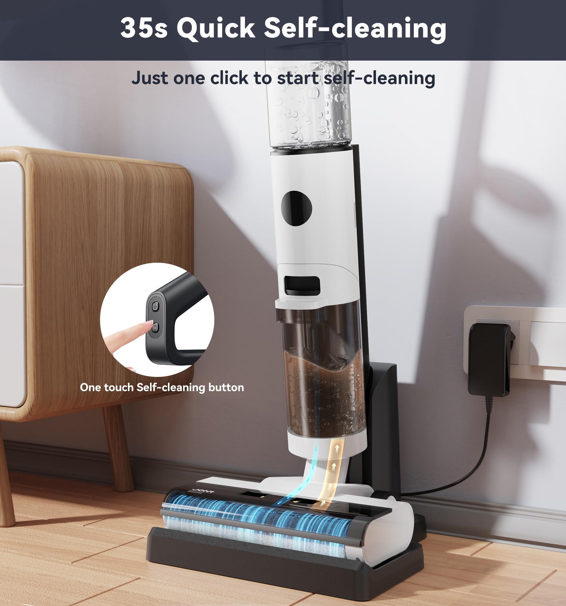 JONR ED12 Wet Dry Vacuum Cleaner,Cordless Floor Cleaning Suitable for Combination of Hard Floor Vacuum Cleaner and Mop,one click self-cleaning,0.1 inch Edge Cleaning,Easy to Clean Dust,Spills,Pet Hair - Image 4