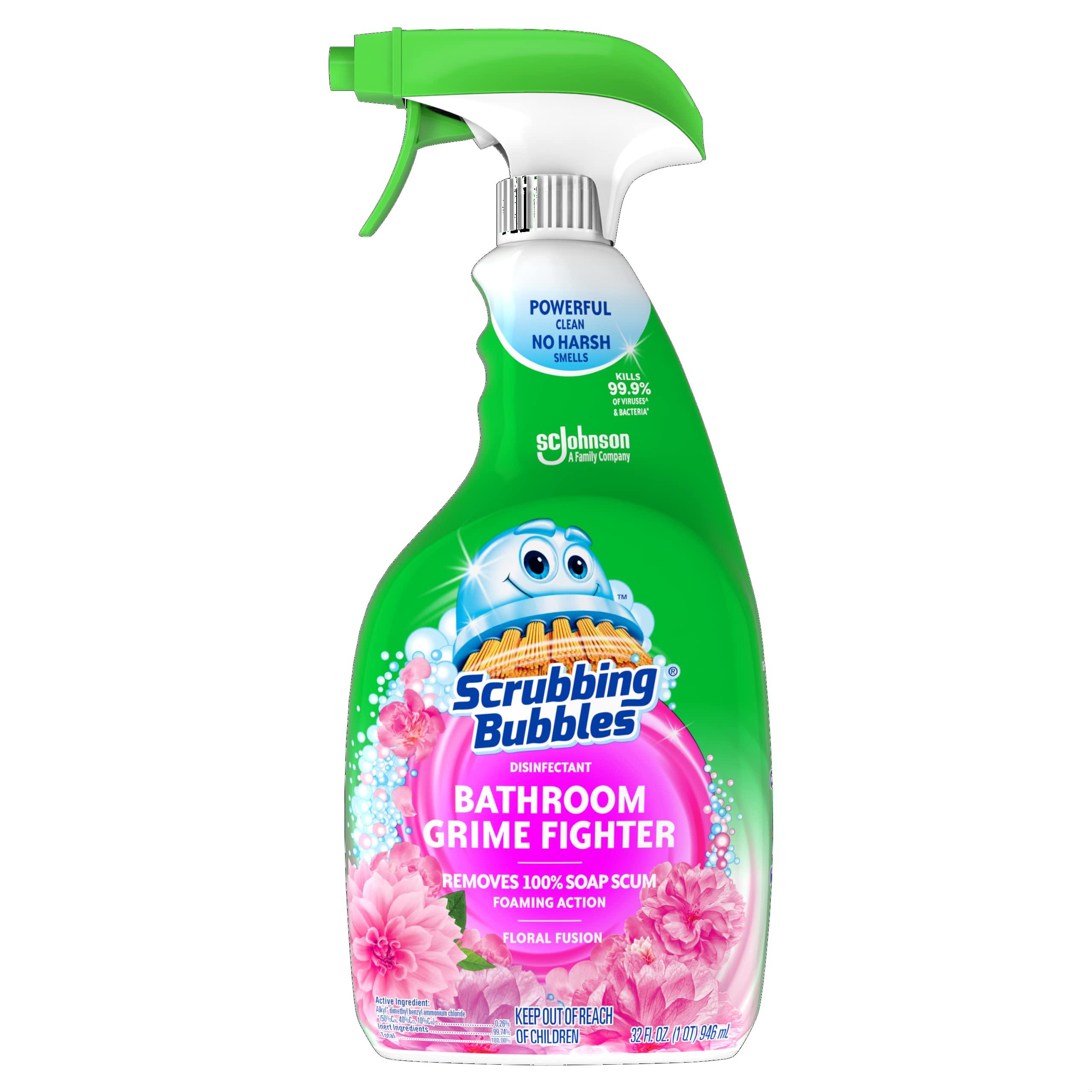 Scrubbing Bubble Bathroom Grime Fighter, Floral Fusion Scent, 32 oz Spray Bottle
