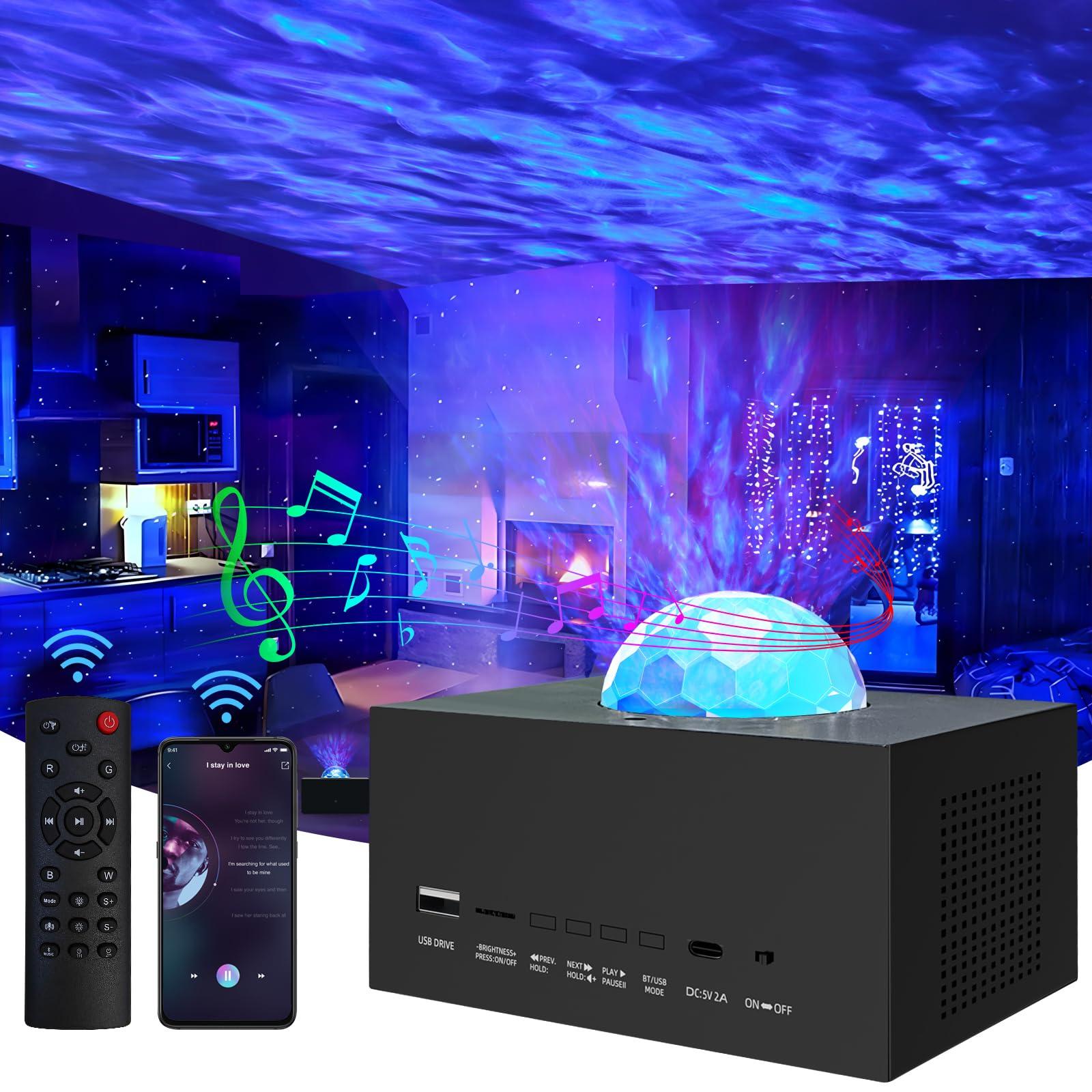 Galaxy Projector,Star Projector with Timer and Remote Control,Multiple Colors LED Night Light Galaxy Projector for Bedroom with Bluetooth Speaker Nebula Lamp for Adults,Kids,Yoga,Party, Room Decor