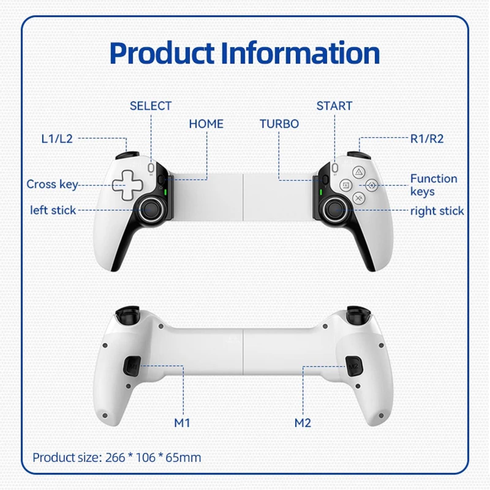 MAGIC BLOCK Mobile Game Controller for iPhone/iPad/Android/Tablet/Switch/PS4/PC, Wireless Game Controller, Support Streaming/Cloud Gaming, Hall-Rocker, 6-Axis Gyro Sensor(White) - Image 9