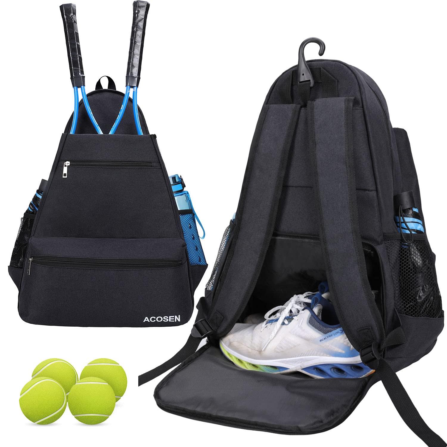 ACOSEN Tennis Bag Tennis Backpack - Large Tennis Bags for Women and Men to Hold Tennis Racket,Pickleball Paddles, Badminton Racquet, Squash Racquet,Balls and Other Accessories