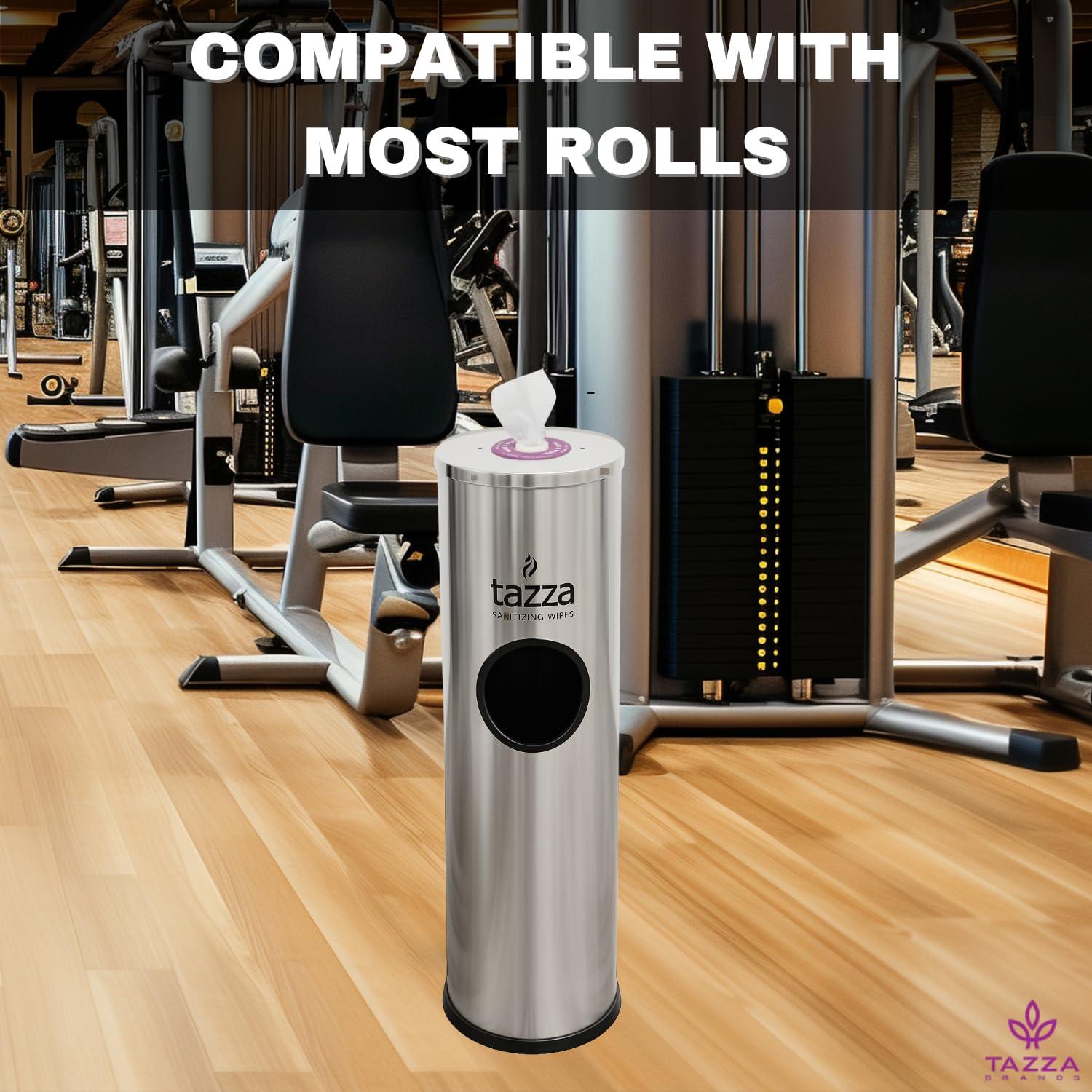 Wipe Dispenser Value Priced - Stainless Steal Floor Unit with Built in Trash Can. Gyms, Fitness, Yoga, Commercial and Residential. - Image 3