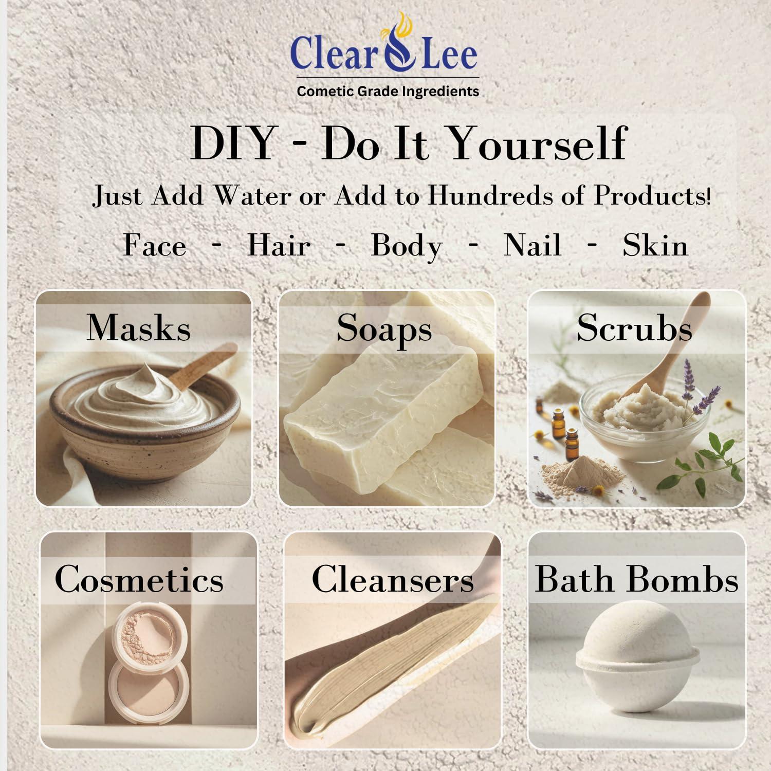 ClearLee Kaolin Clay Cosmetic Grade Powder - 100% Pure Natural Powder - Great For Skin Detox, Rejuvenation, and More - Heal Damaged Skin - DIY Clay Face Mask (2 LB) - Image 3