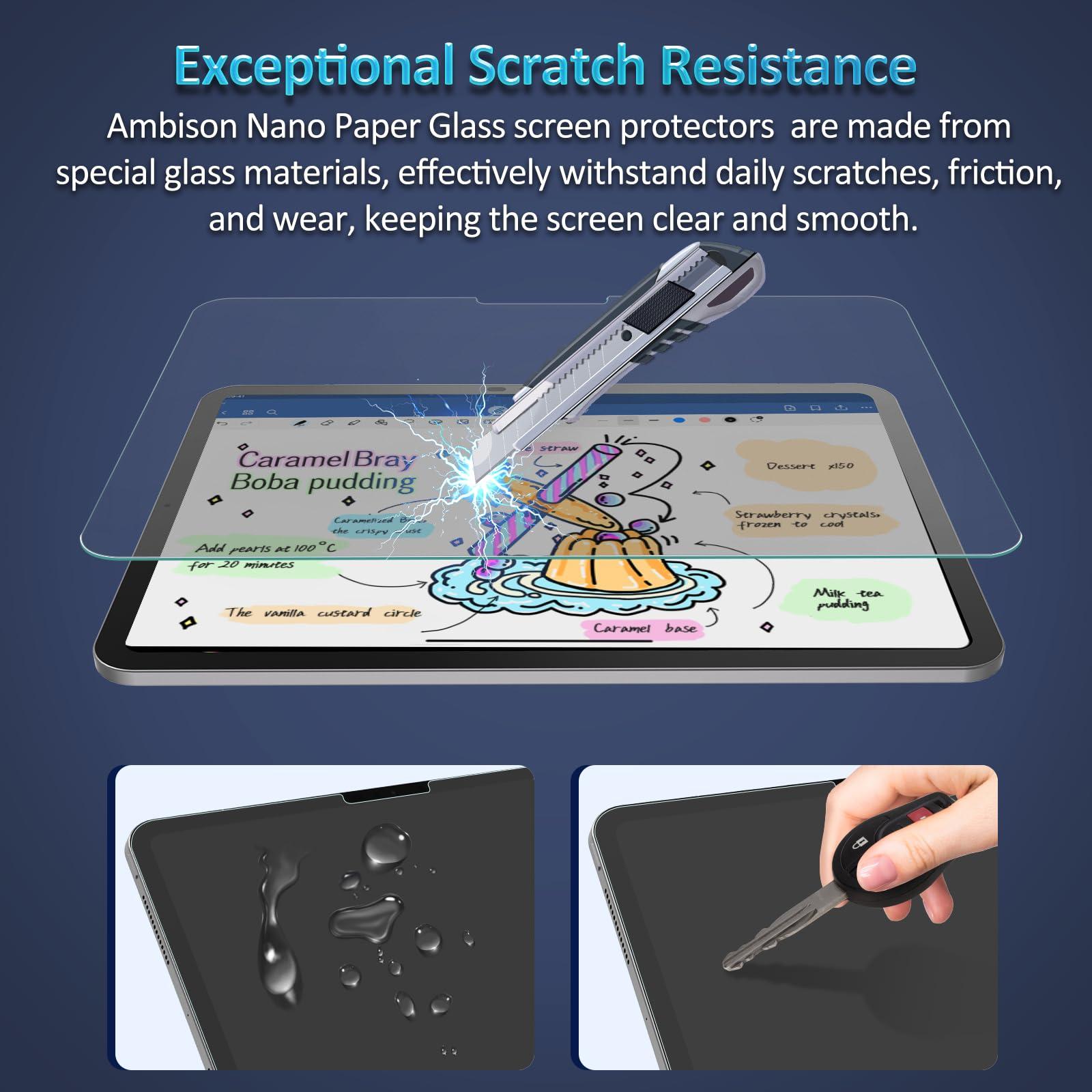 Ambison [2 Pack Tempered Papered Glass Screen Protector for iPad Pro 13 M4 2024, Smooth/Anti-Glare,/Writing as Paper with Matte Glass Surface - Image 7