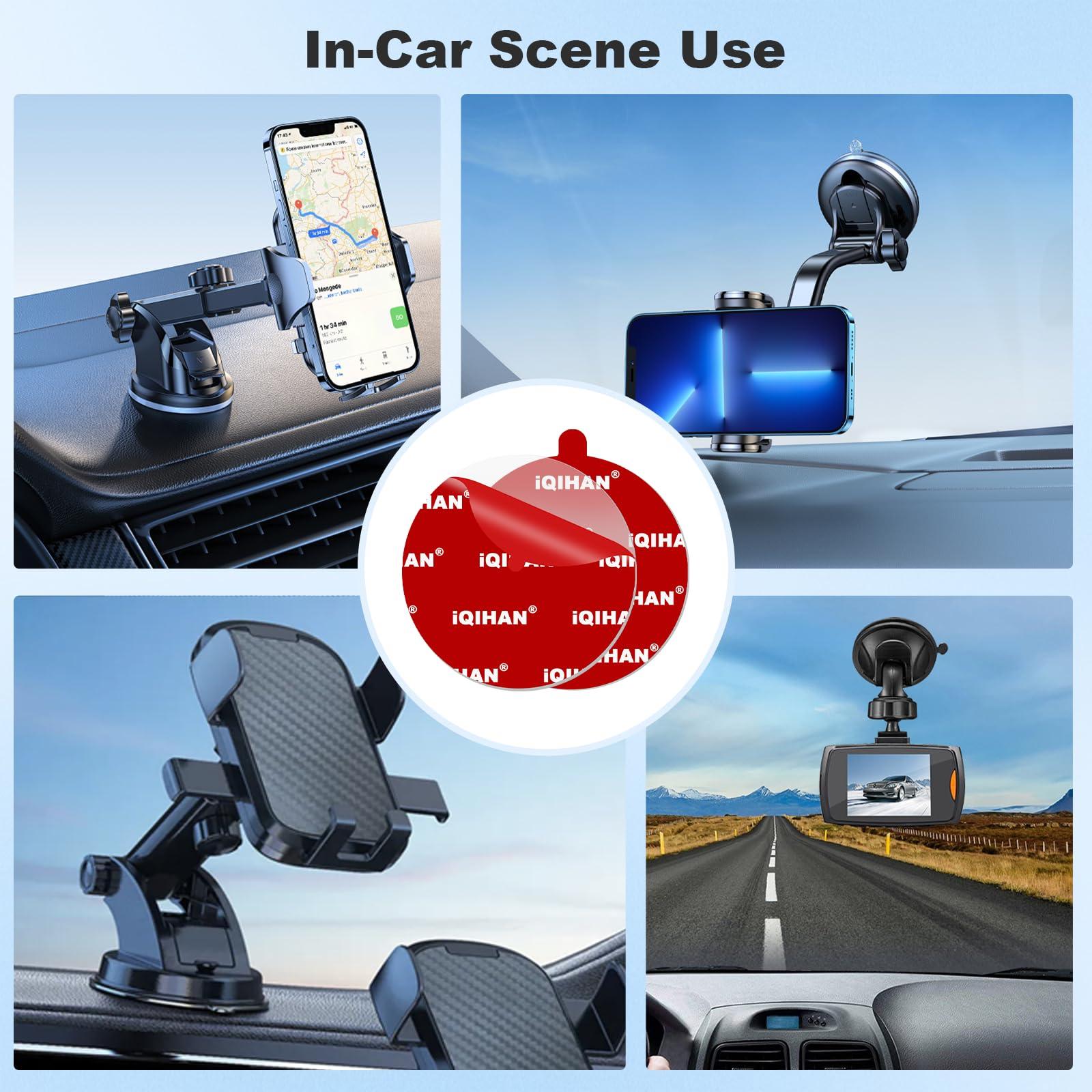 5pcs Sticky Adhesive Pads for Car Phone Mount, 70mm/ 2.76" Double-Sided Heavy Duty Sticker Gel Mounting Tapes Replacement Kit for Suction Cup Dashboard Cell Phone Holder Windshield Dash Cam GPS Base - Image 4