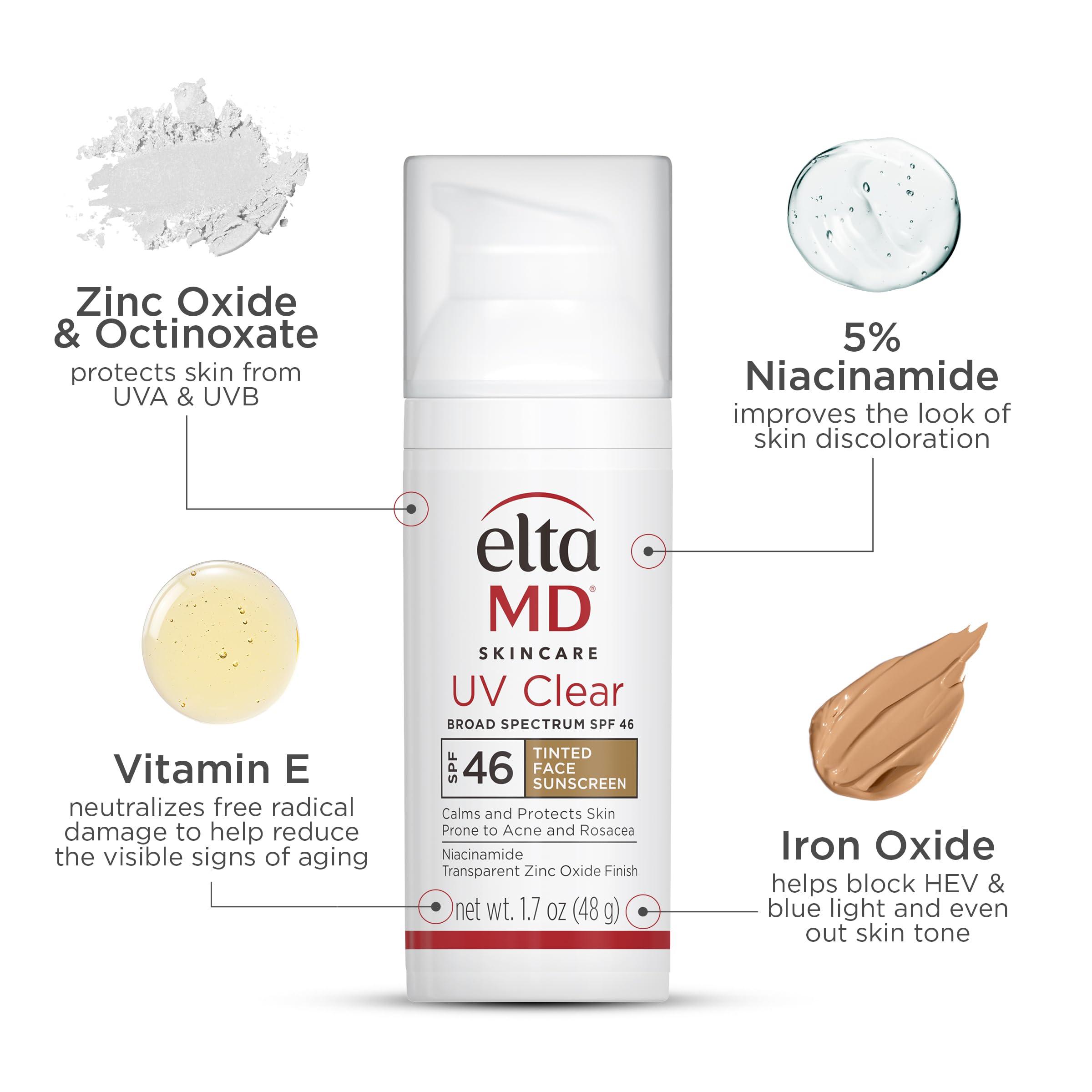 EltaMD UV Clear Tinted Face Sunscreen, SPF 46 Oil- Free Tinted Sunscreen with Zinc Oxide, Dermatologist Recommended Sunscreen, 1.7 oz Pump - Image 7