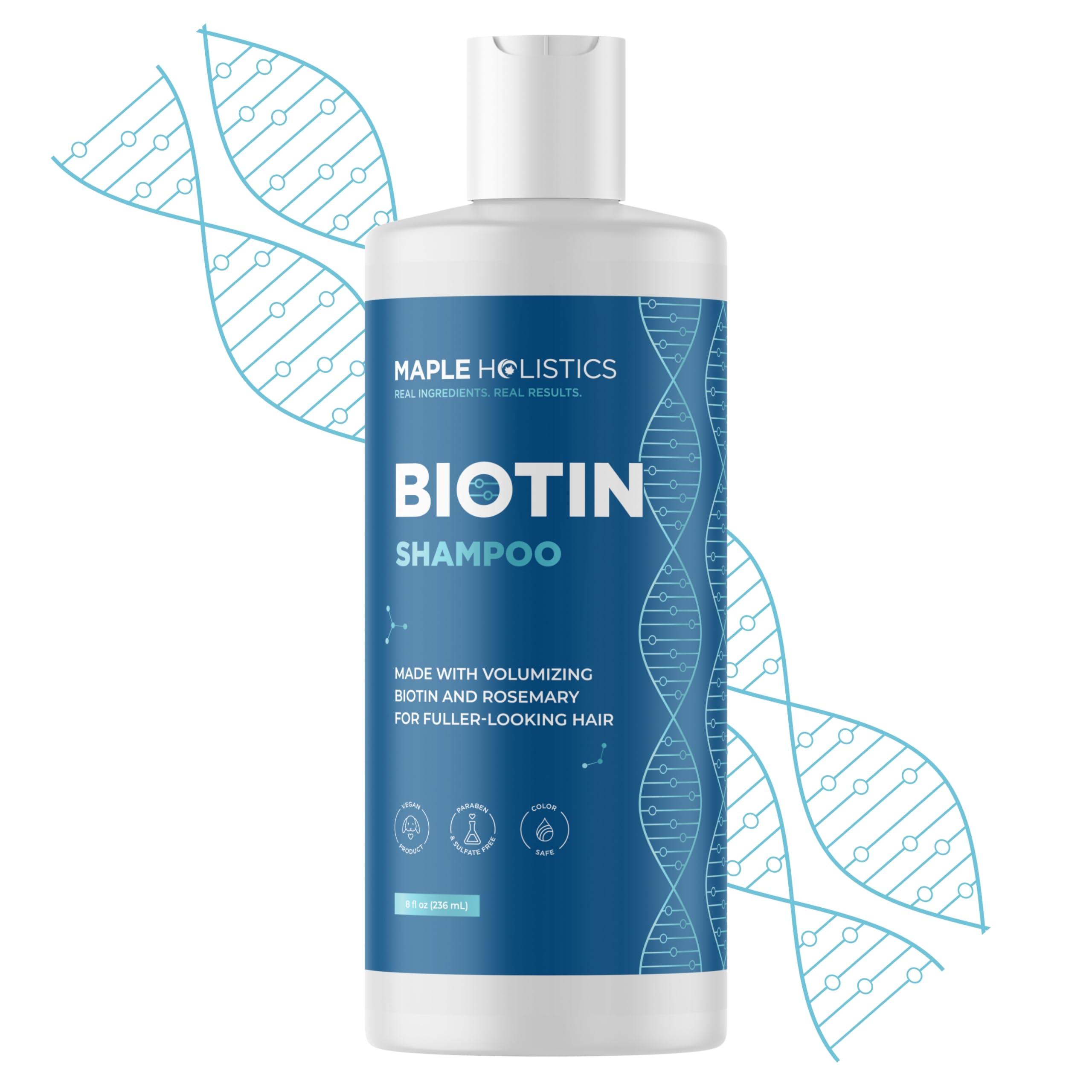 Rosemary and Biotin Shampoo for Thinning Hair - Vegan Volumizing Shampoo for Fine Hair with B Vitamins Argan Oil & Tea Tree Essential Oil - Paraben Silicone and Sulfate Free Vegan Formula (8 Fl Oz)