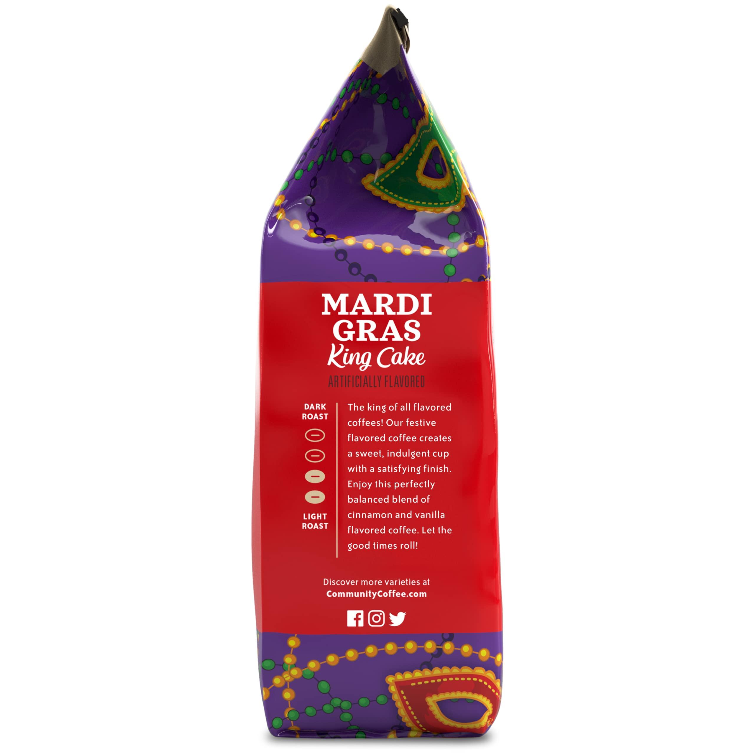 Community Coffee Mardi Gras King Cake Flavored 12 Ounces, Medium Roast Ground Coffee, 12 Ounce Bag (Pack of 1) - Image 3