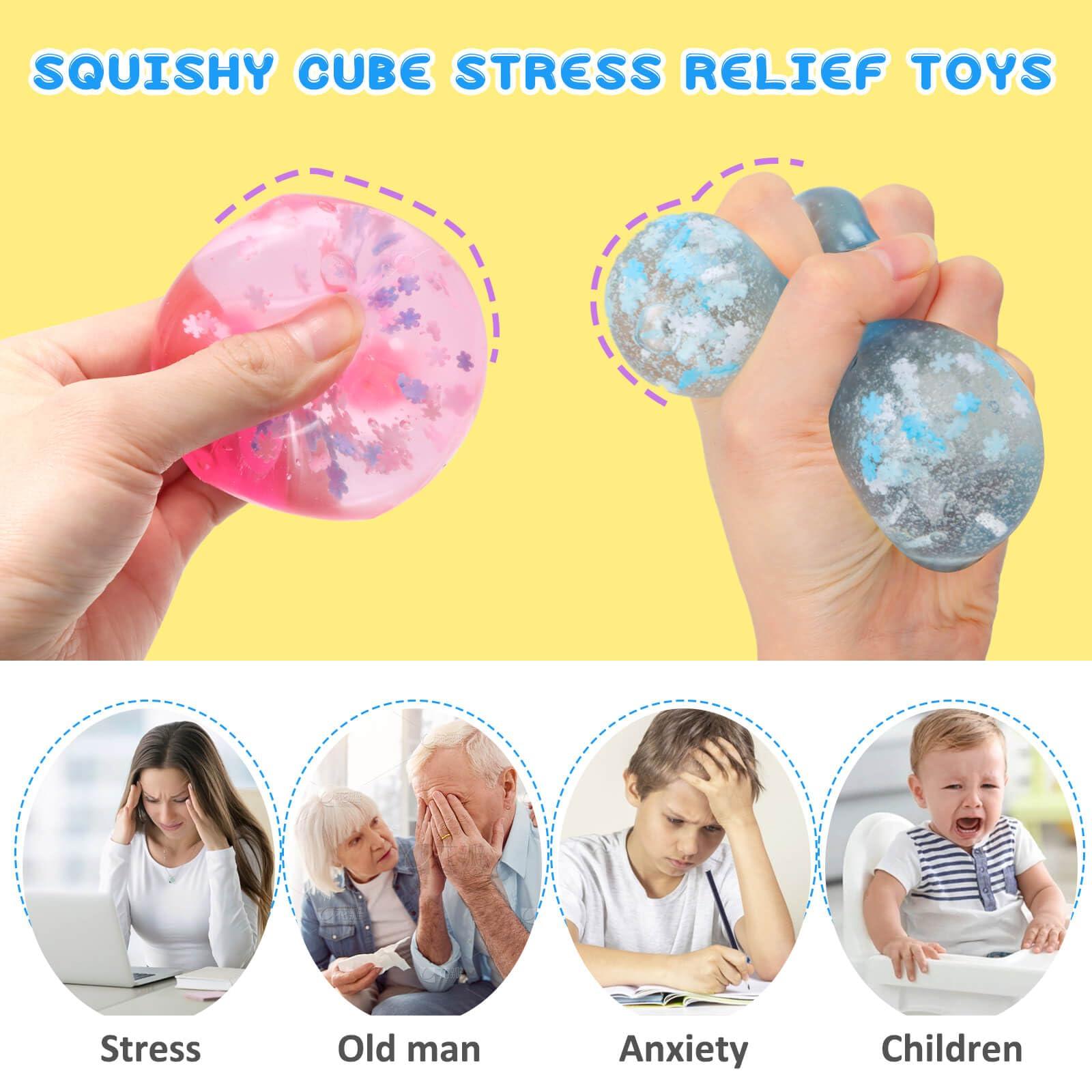 Gretex Ice Cube Fidget Toy for All Ages: 4 Pack Soft Cubes Sensory Fidget Ice Cube Stress Ball Squishy Cube Stress Relief Toys for Kids, Teens and Adults Party Favors, Birthday Gift for Kids Age 3+ - Image 8