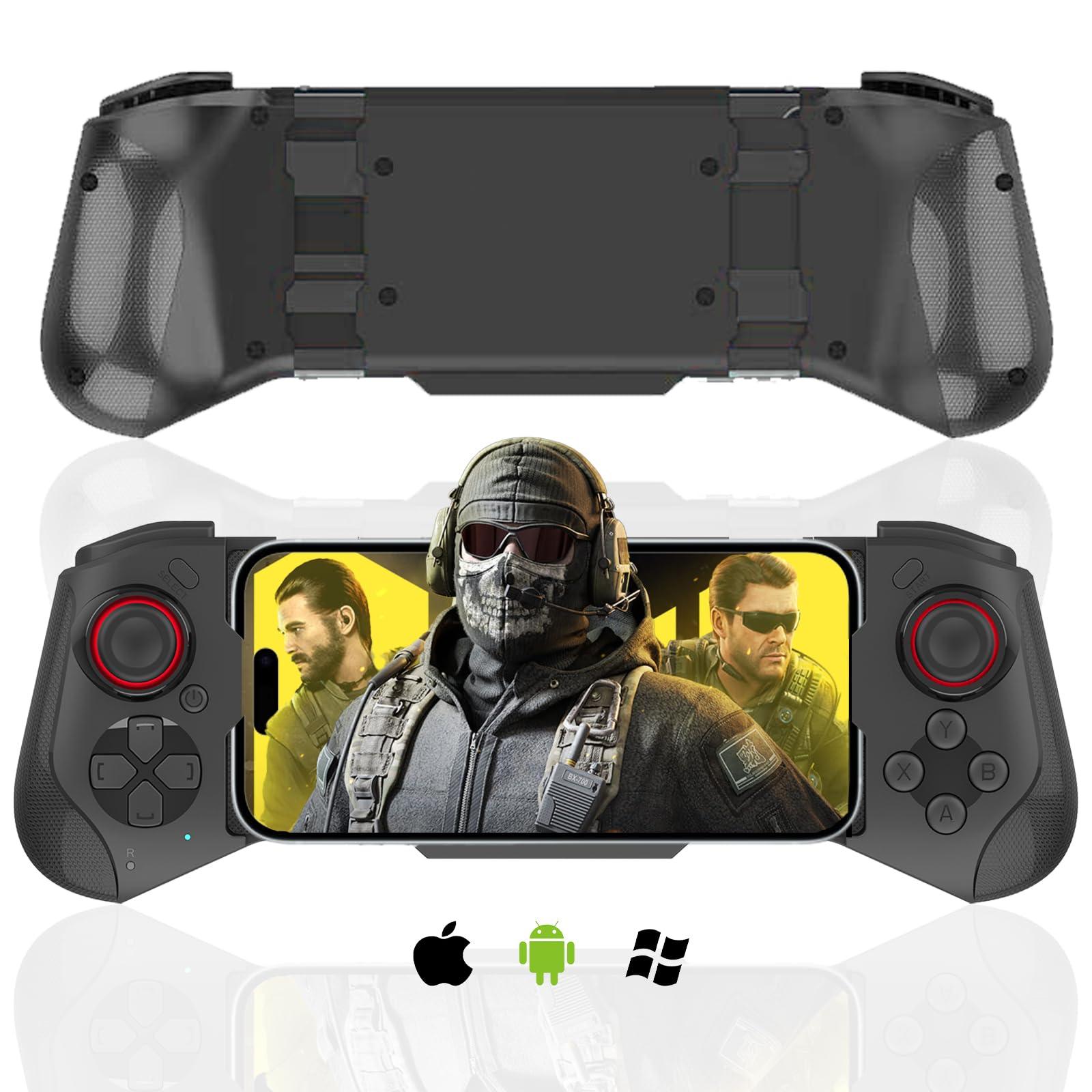 Megadream Mobile Gaming Controller for iPhone iOS Android PC Wireless Gamepad Joystick for iPhone 16/15/14/12, iPad, MacBook, Galaxy S22/S21/S20, TCL, Tablet, PC - 18+ Hour Battery Life - COD