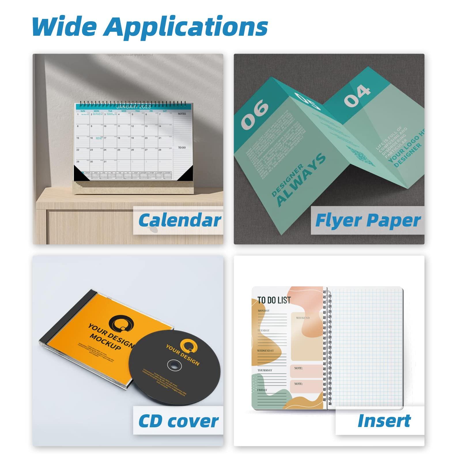 Uinkit 100 sheets Brochure Paper Glossy Double Sided 8.5x11 Inkjet 37lb 140gsm Dye ink Thin Photo Picture Flyer Calendar Magazine CD Cover letter - Image 3