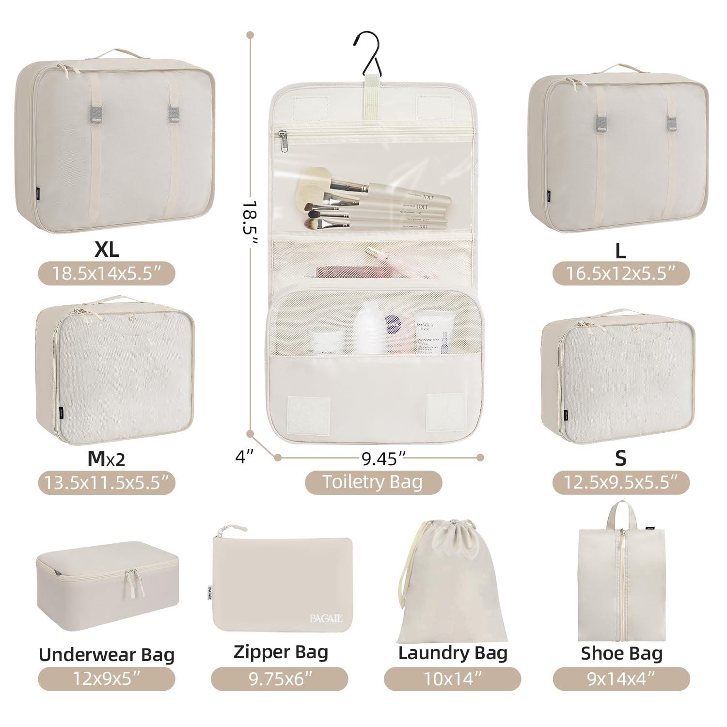 BAGAIL 6 Set/8 Set/10 Set Packing Cubes Various Sizes Packing Organizer for Travel Accessories Luggage Carry On Suitcase - Image 2