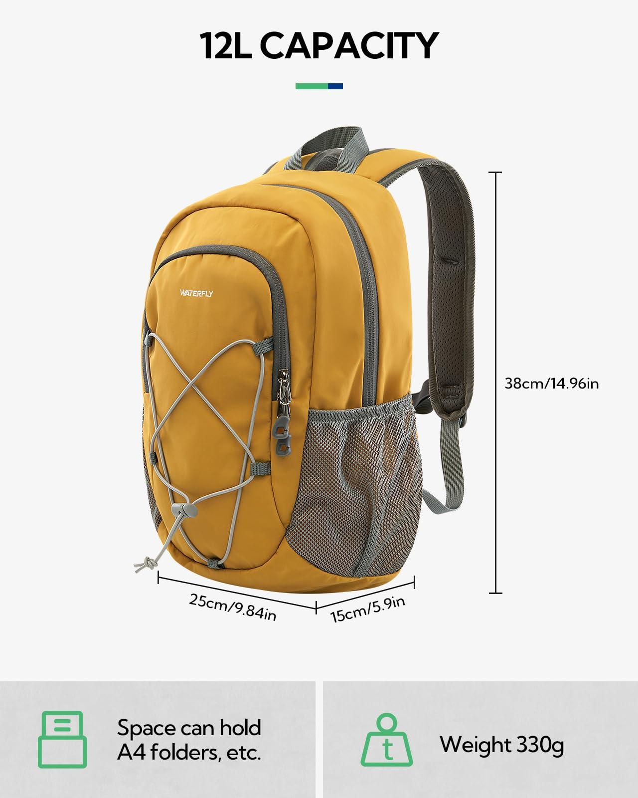 WATERFLY 12L Small Hiking Backpack: Day Pack Lightweight Travel Bag Camping Fitness Cycling Outdoor Sports Daypack For Women Men - Image 3