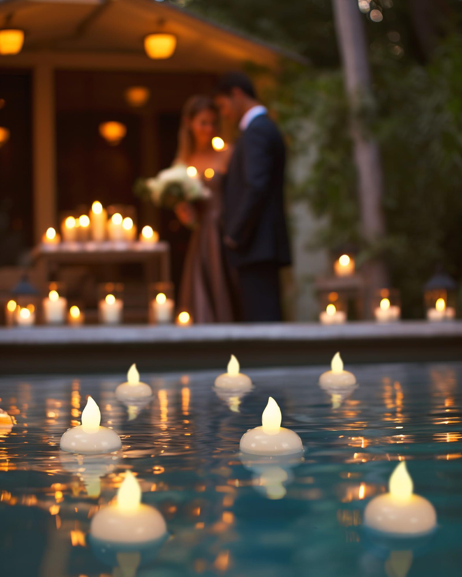 Homemory 36 Pack Flameless Floating Candles, Warm White Led Flickering Tealight Candles in Bulk, Decor for Wedding, Party, Centerpiece, Pool, Christmas - Image 6