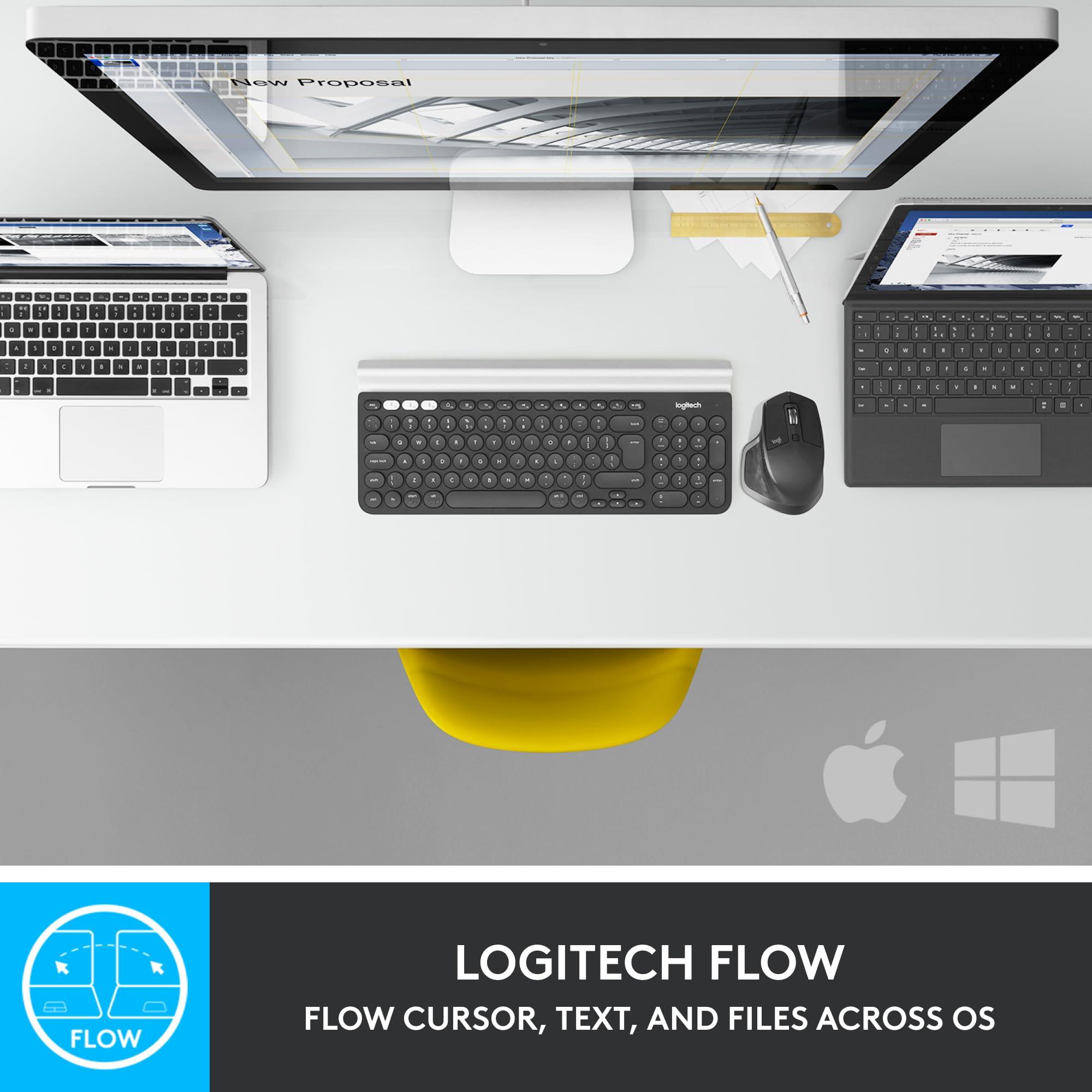 Logitech MX Master 2S Bluetooth Edition Wireless Mouse – Use on Any Surface, Hyper-Fast Scrolling, Ergonomic, Rechargeable, Control Up to 3 Apple Mac and Windows Computers - Graphite - Image 2