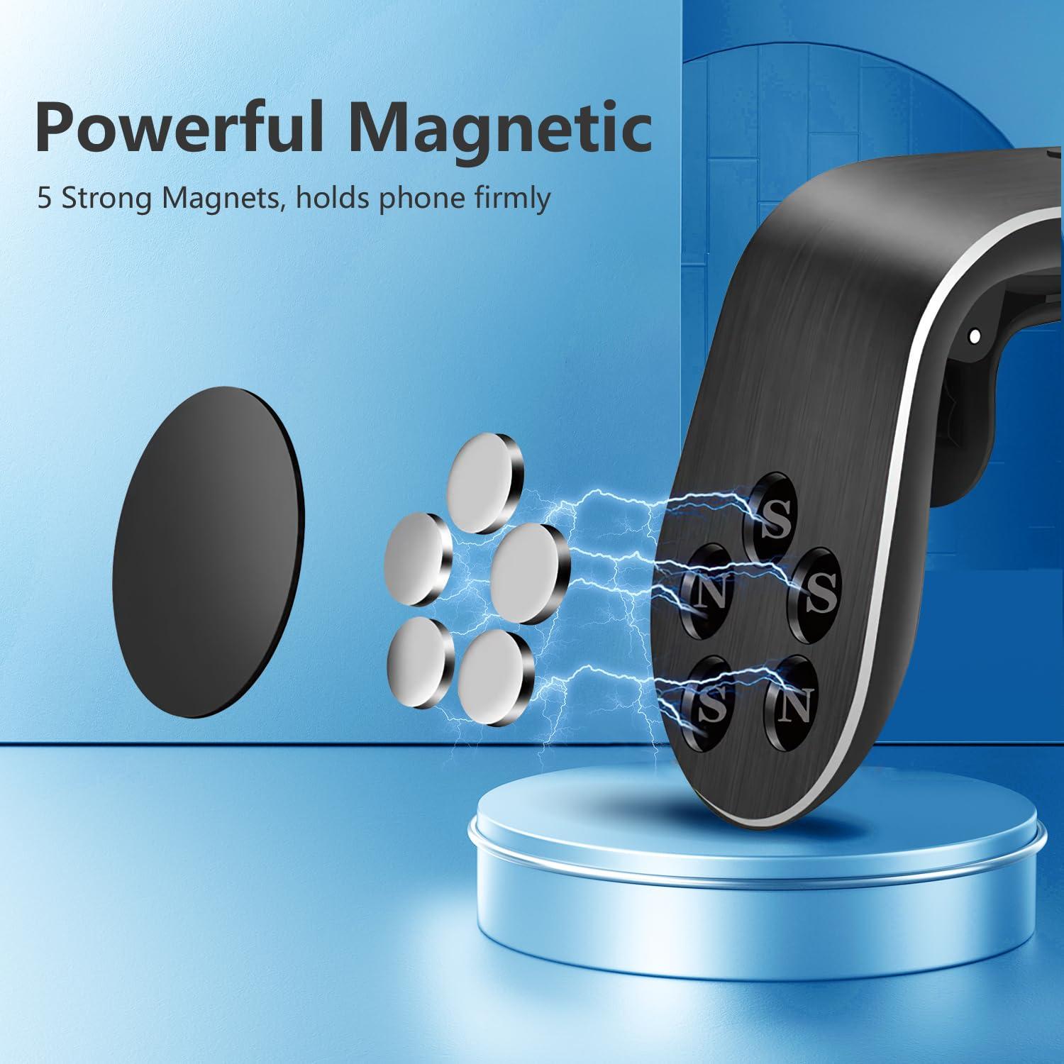 2PCS Mobile Phone Navigation Magnetic Bracket, L Type 360° Rotatable Car Phone Mount, Strong Magnet Mount for Any Smartphone (Silver) - Image 6