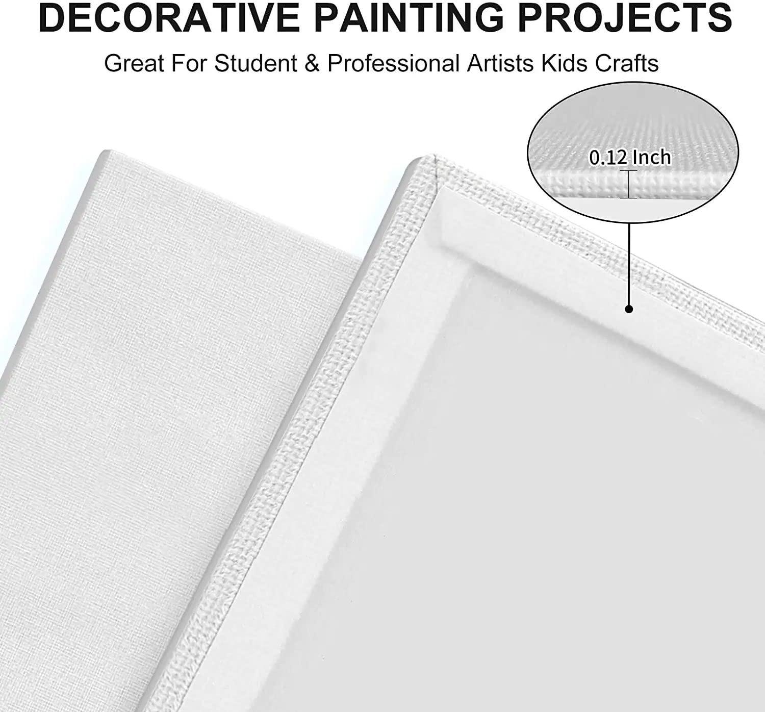Artkey Canvases for Painting 8x10 Inch 12-Pack, 10 oz Primed 100% Cotton White Blank Canvas Boards for Painting, Art Supplies Paint Canvas Panels for Acrylic Oil Watercolor Tempera Paints - Image 4
