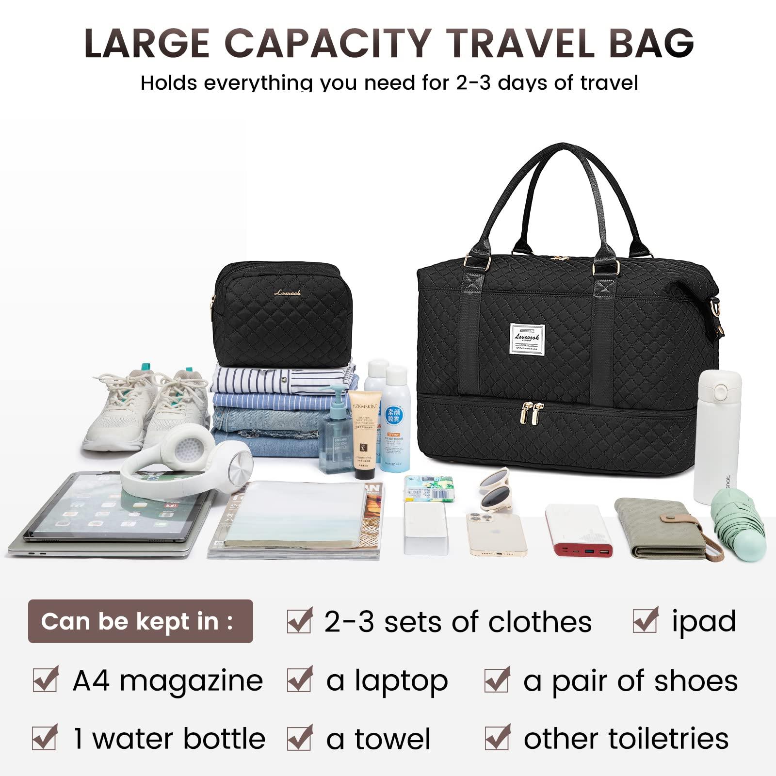 LOVEVOOK Travel Duffle Bag,Weekender Bags for Women with Shoe Compartment，Carry on Overnight Bag with Toiletry Bag,Gym Duffel Bag with Wet Pocket, Hospital Bags for Labor and Delivery - Image 7