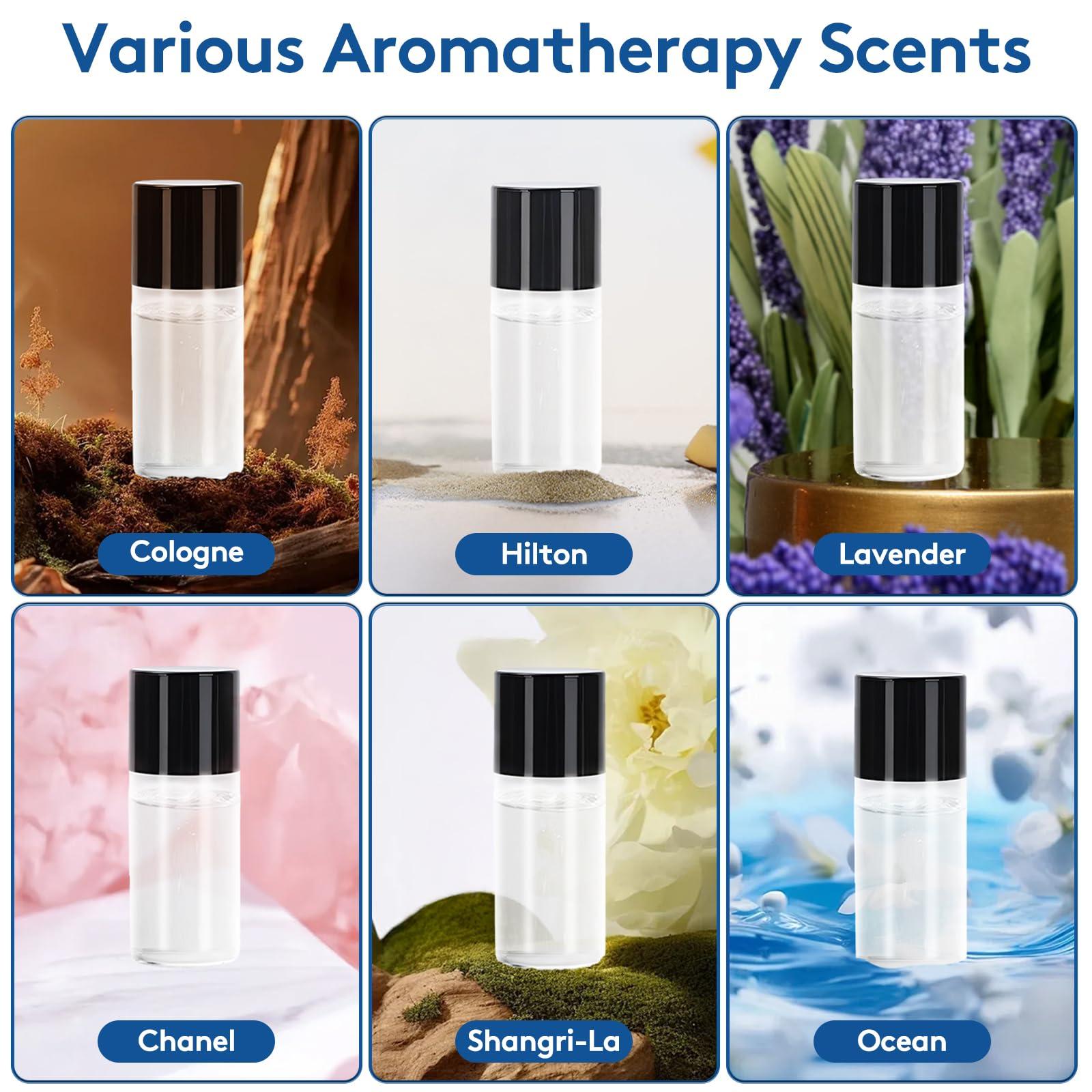 Car Air Freshener Diffuser, Smart Car Air Freshener with 3 Adjustable Light Modes, Rechargeable Aromatizante Para Carro with 6pcs Essential Oil, Auto On/Off, Long-Lasting, Black - Image 7