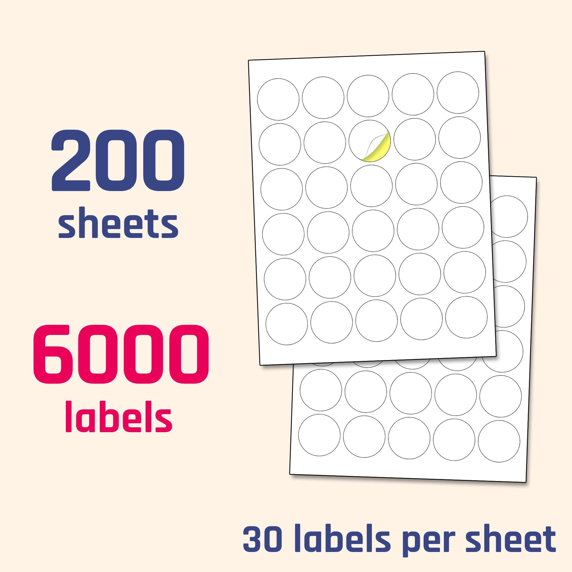 1.5" Round Matte White Sticker Label, Laser/Inkjet Printing - Letter Size, 200 Sheets - Image 9